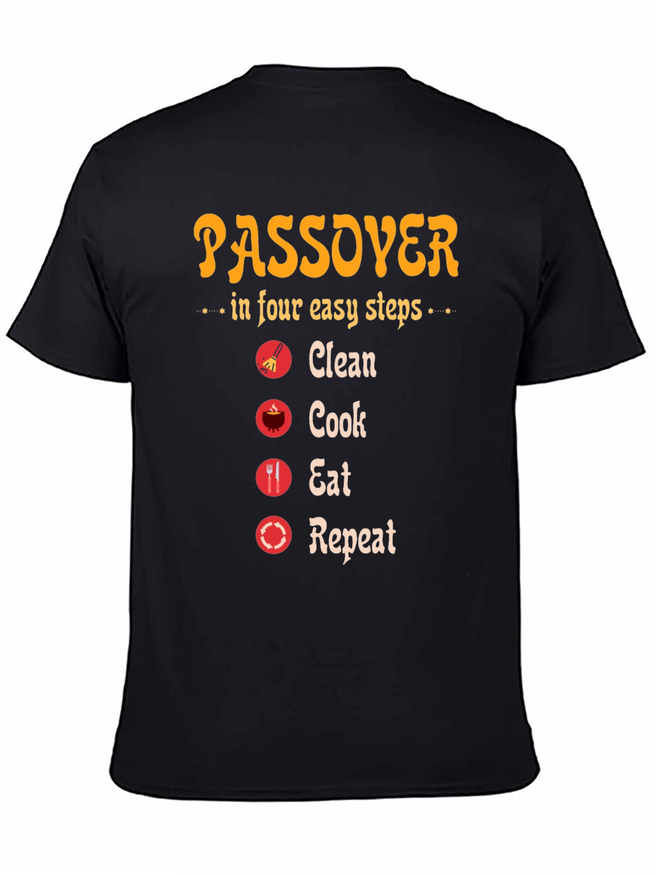 Passover Steps T-Shirt: Clean Cook Eat Repeat