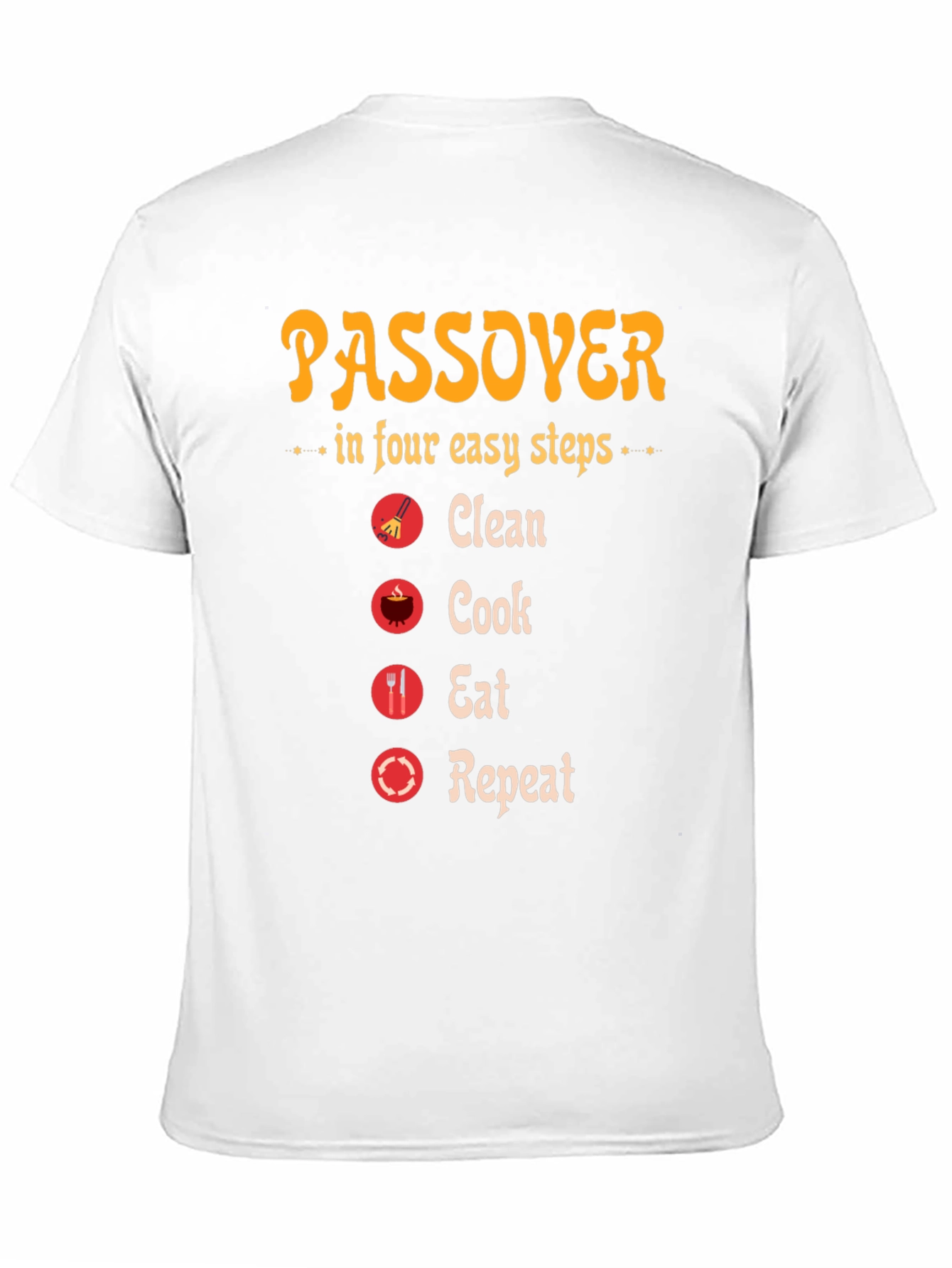 Passover Steps T-Shirt: Clean Cook Eat Repeat