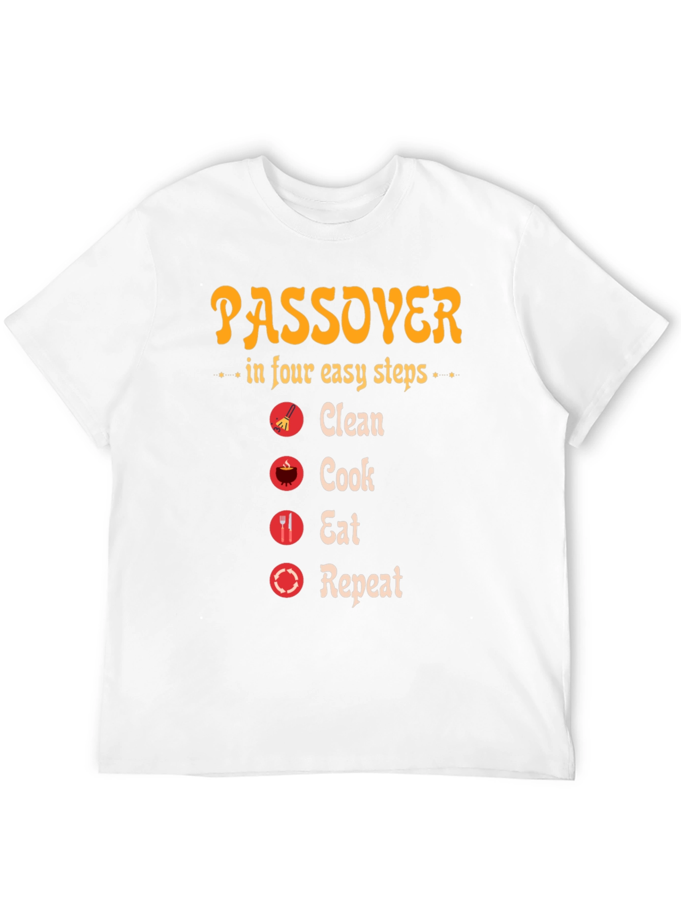 Passover Steps T-Shirt: Clean Cook Eat Repeat