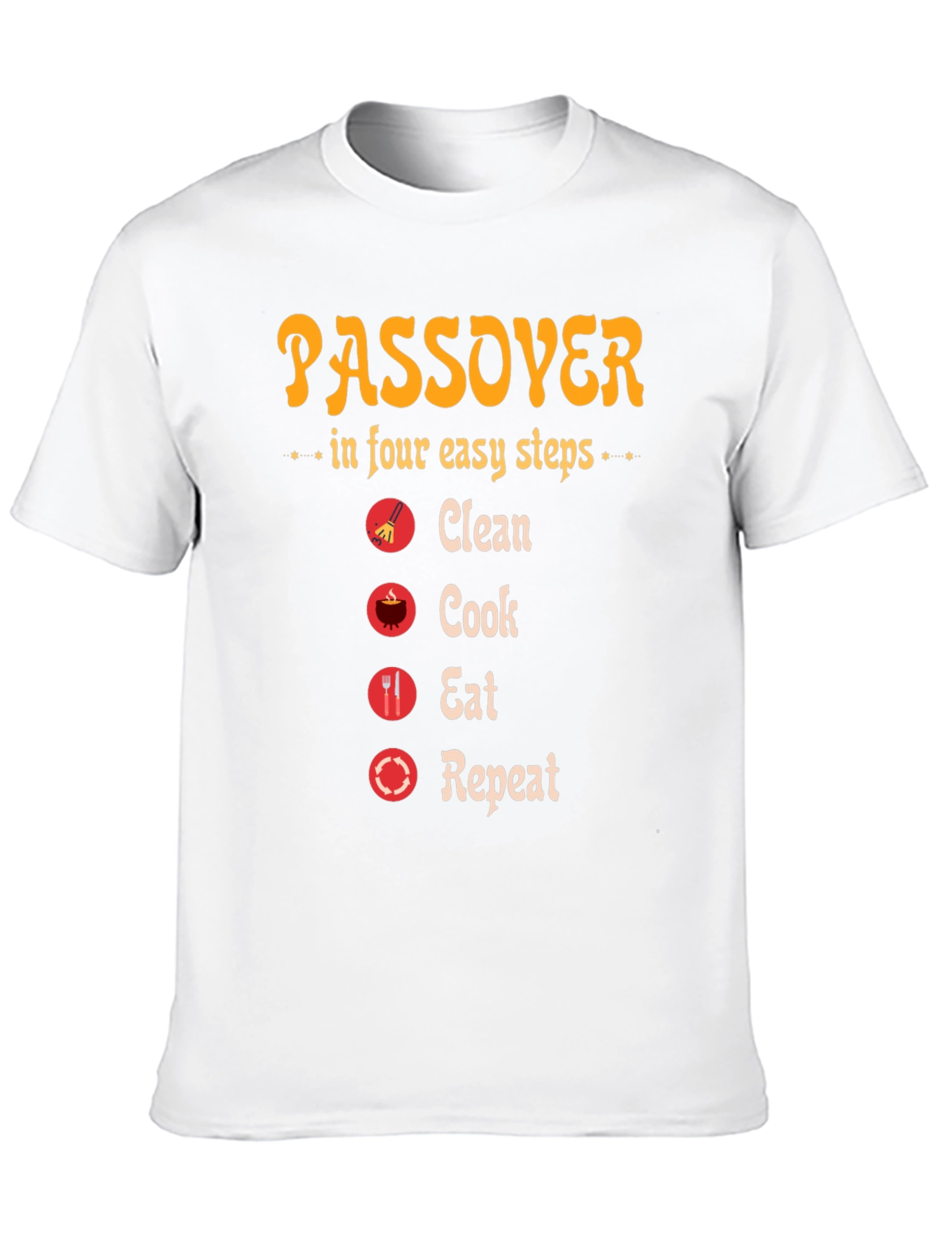 Passover Steps T-Shirt: Clean Cook Eat Repeat
