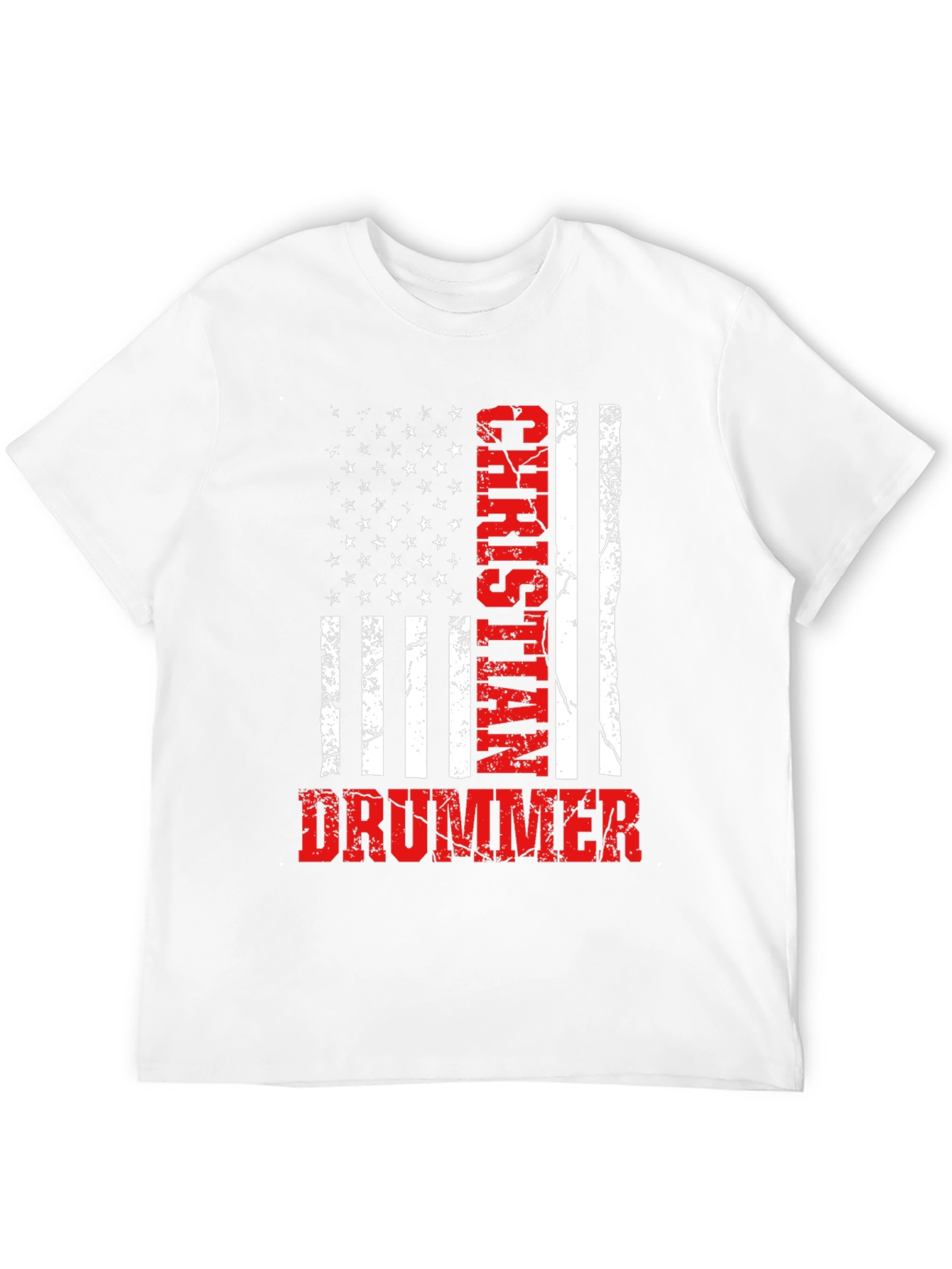 Christian Drummer American Flag T-Shirt