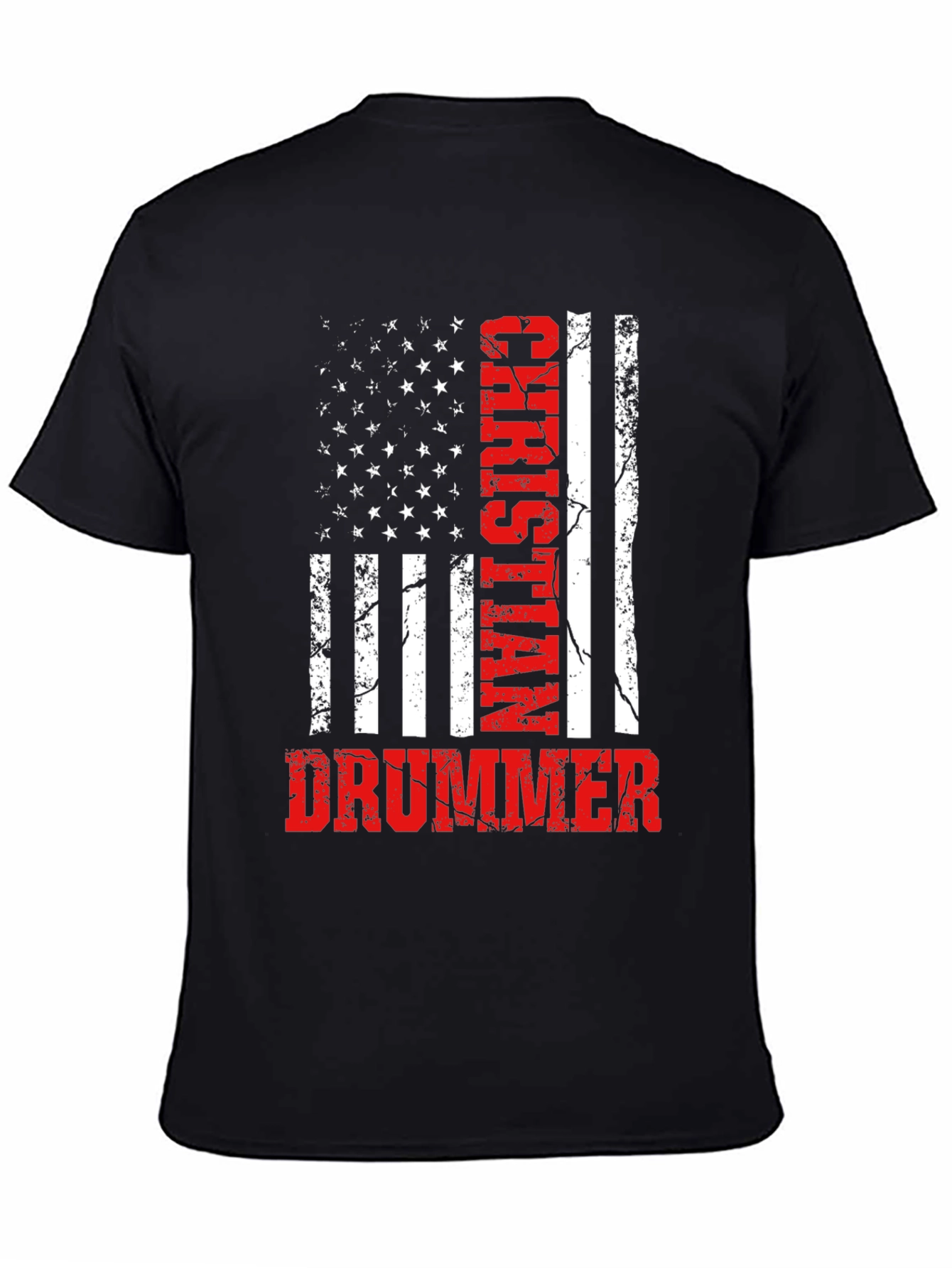 Christian Drummer American Flag T-Shirt