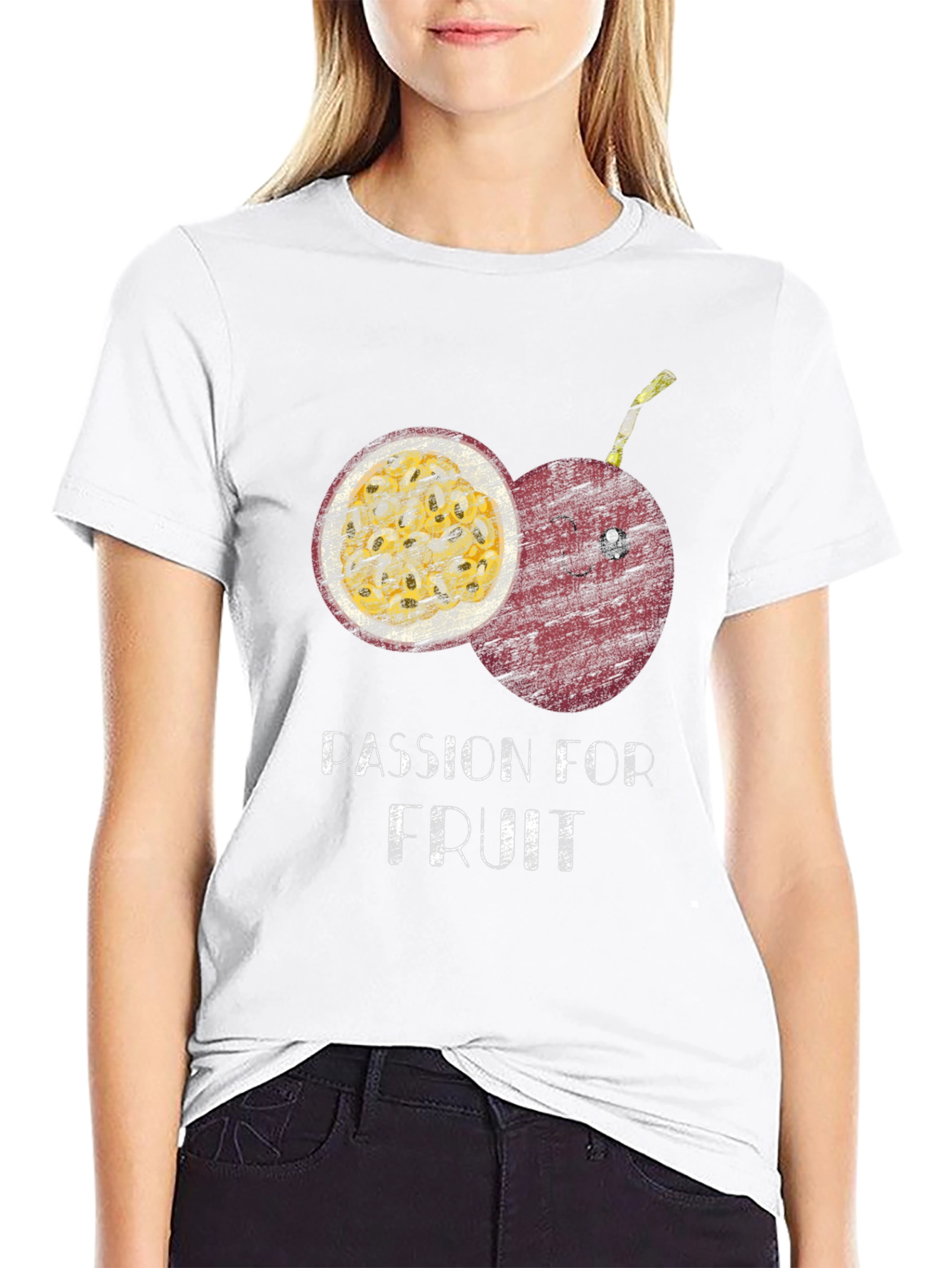 Passion Fruit Graphic Print Mens Black T-shirt