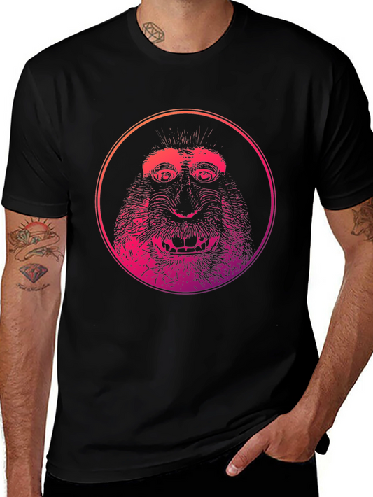 Monkey Face Graphic Print T-Shirt