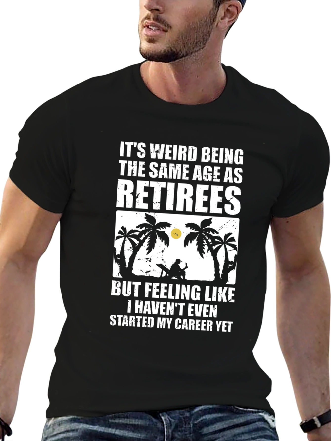 Retiree Age Black Graphic T-Shirt