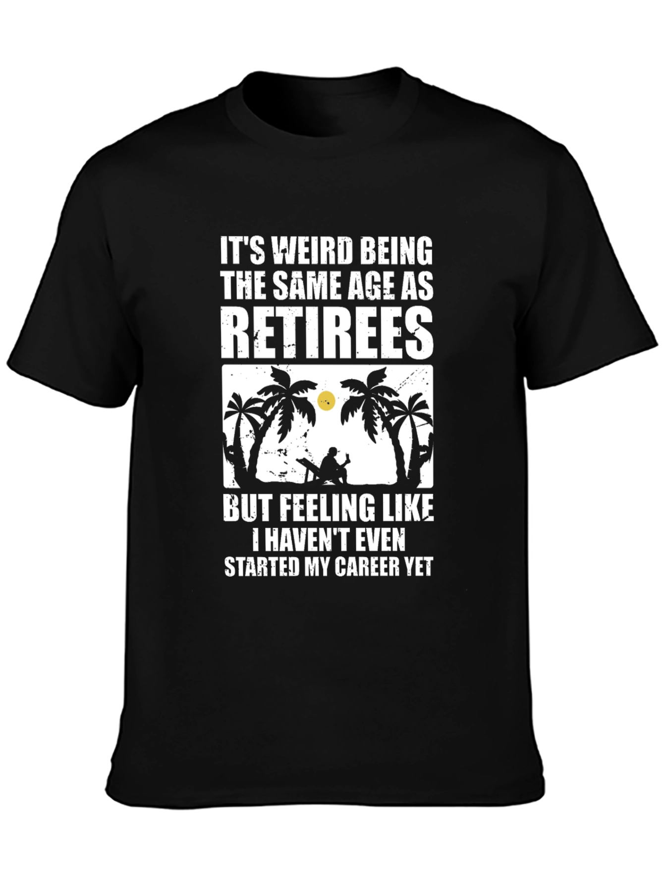 Retiree Age Black Graphic T-Shirt