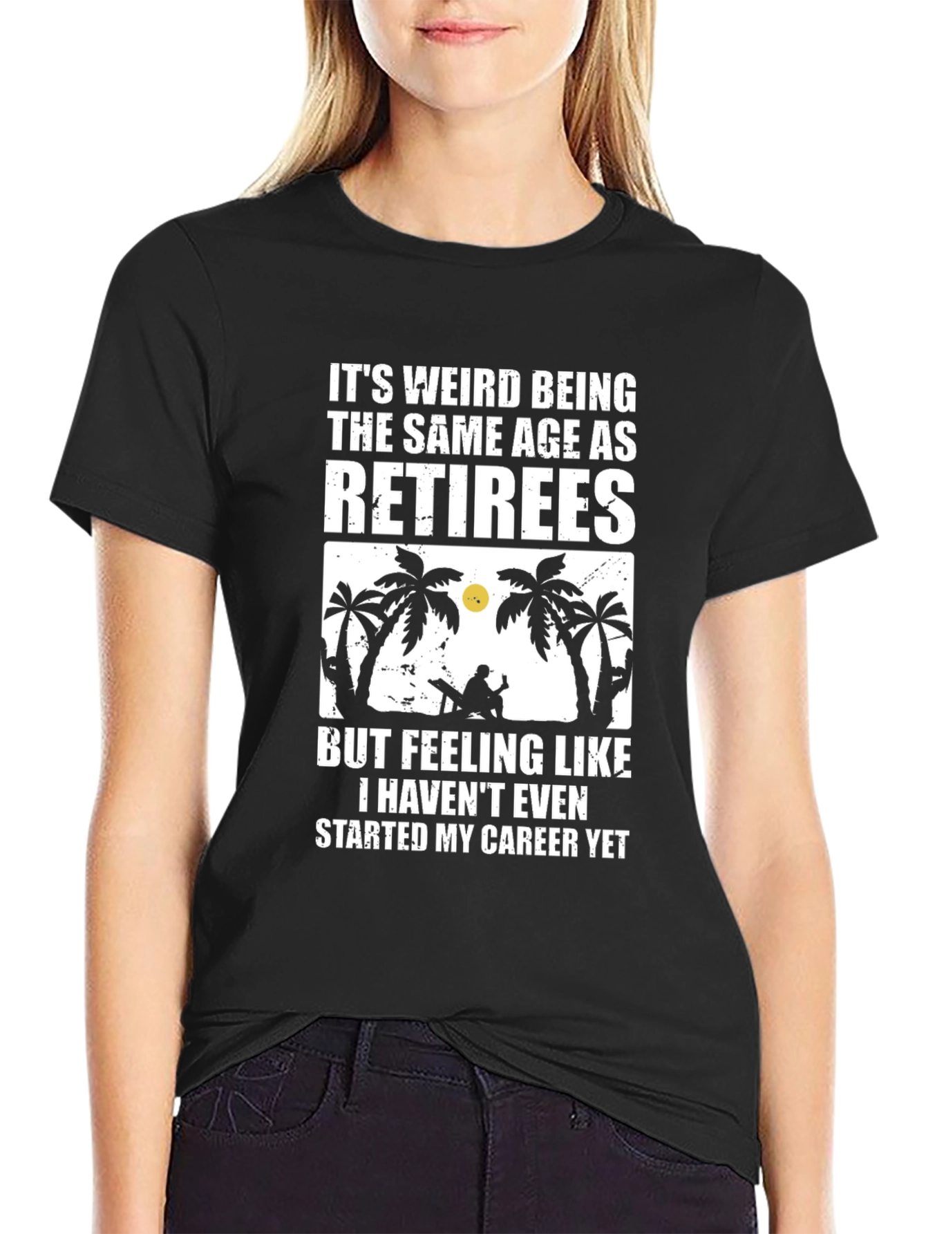 Retiree Age Black Graphic T-Shirt