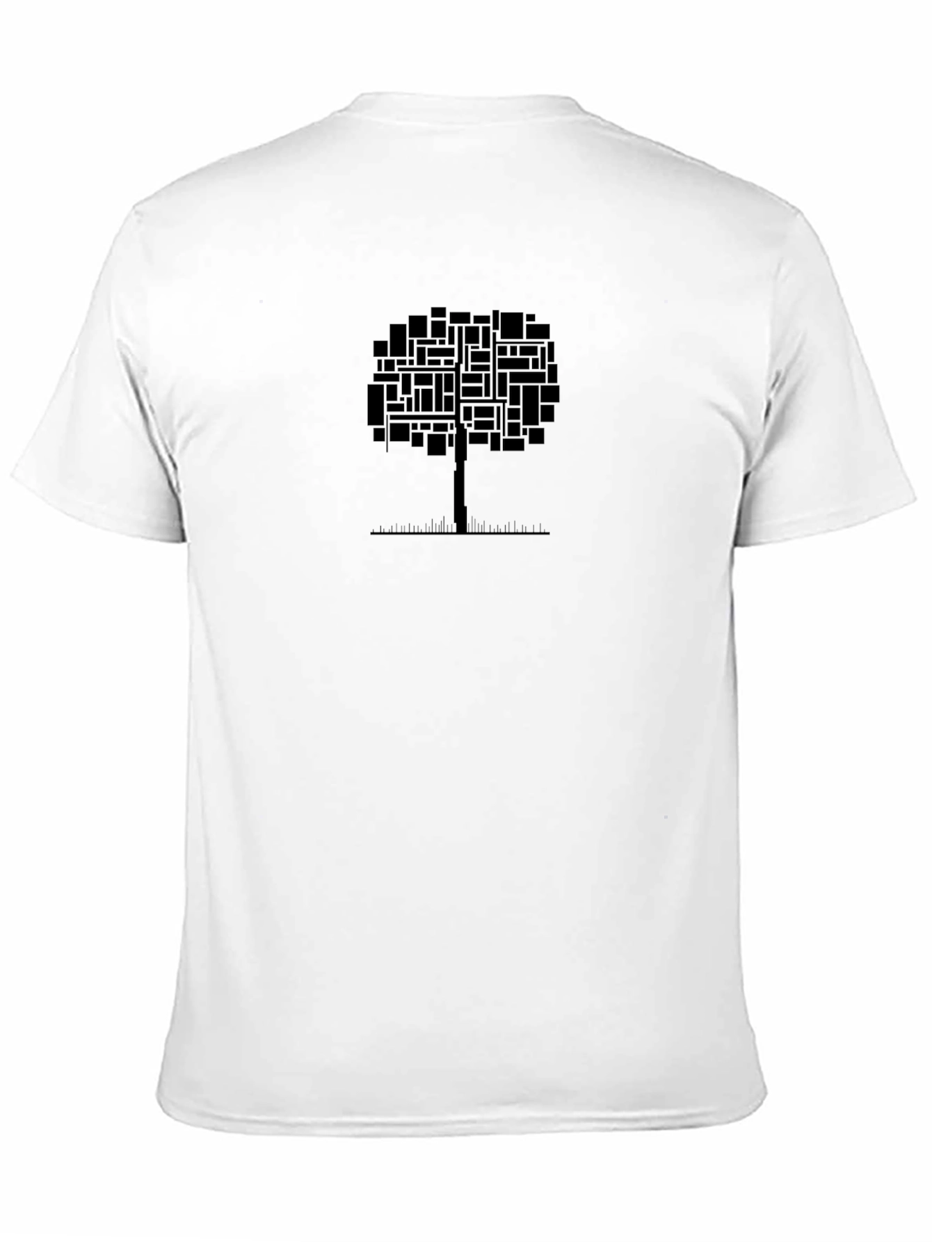Modern Tree Graphic Tee - Soft Black Cotton