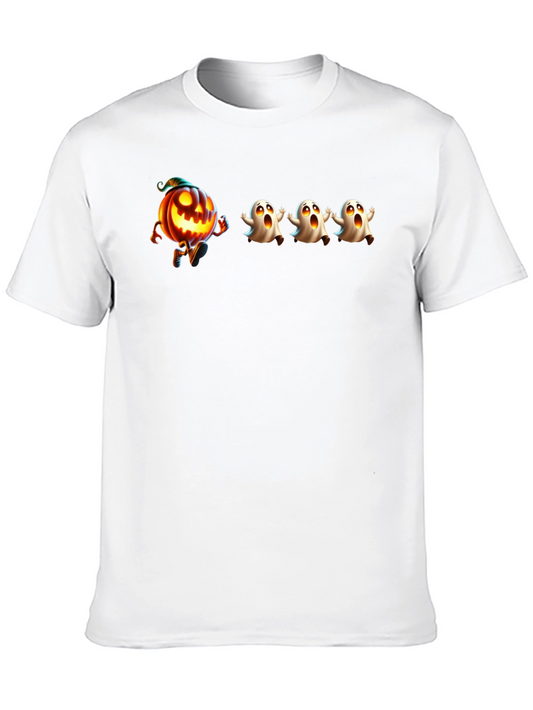 Halloween Pumpkin Chase Black T-Shirt
