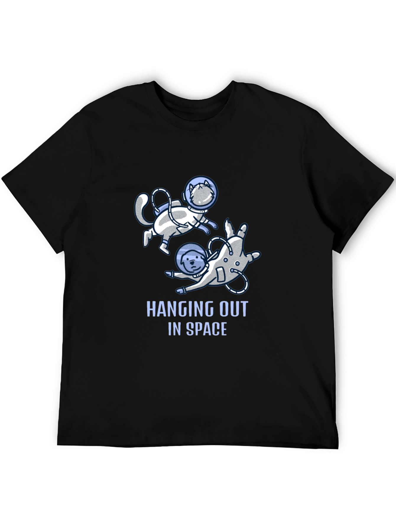 Hanging Out In Space T-Shirt Cat and Dog Astronauts