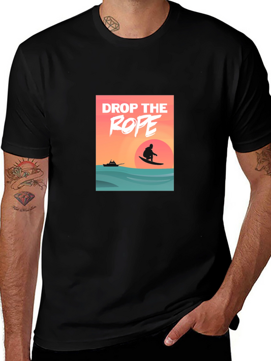 Drop The Rope Graphic Black T-Shirt