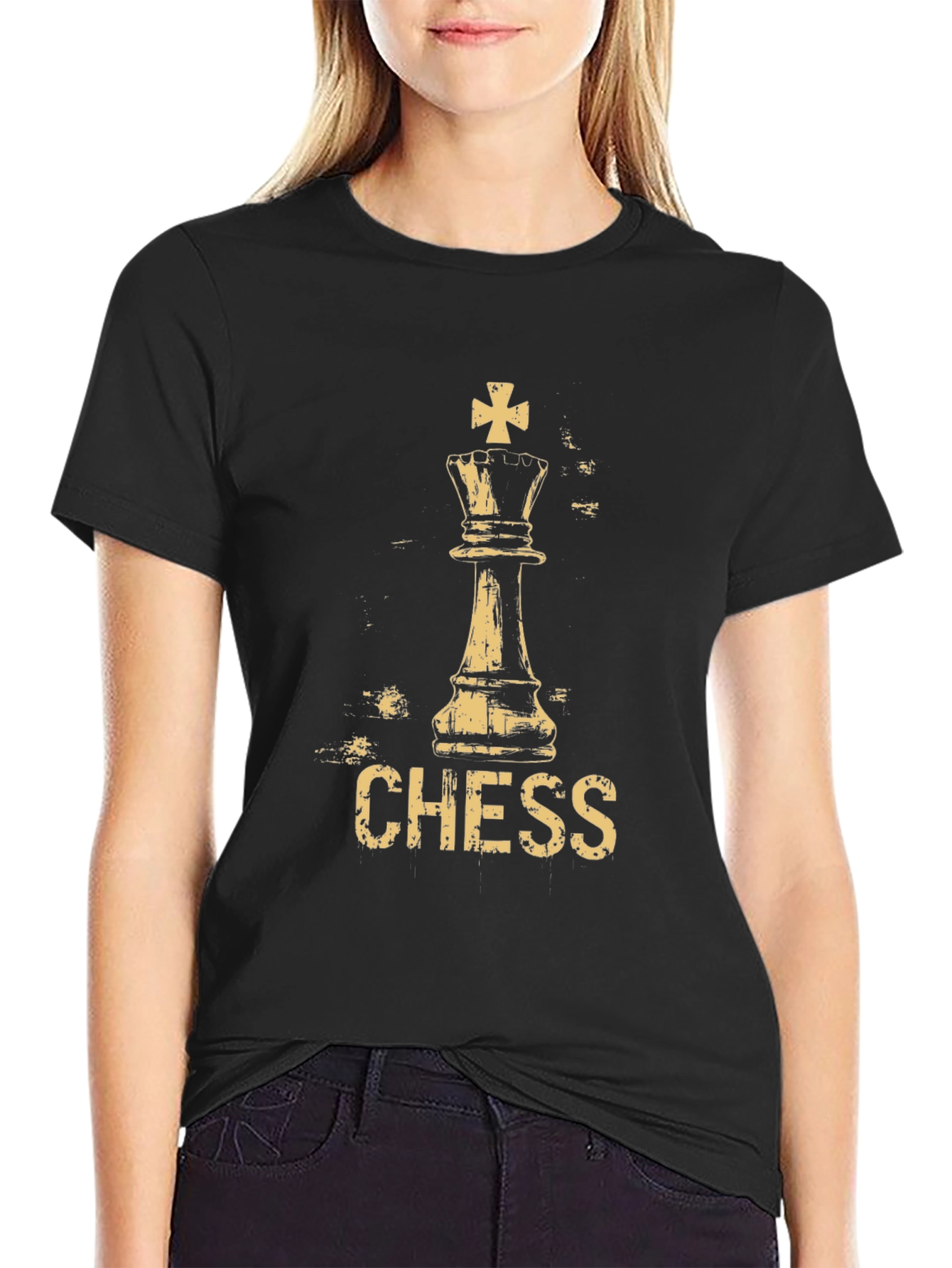 Chess King Graphic Tee - Black Cotton T-Shirt