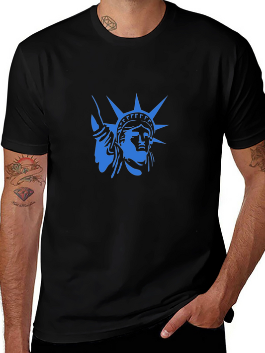 Statue of Liberty Graphic T-Shirt - Cool Blue Design