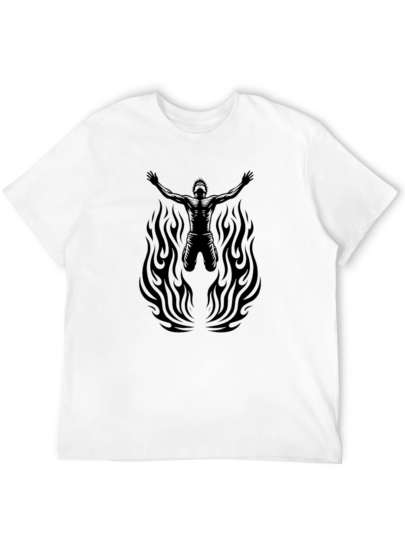 Flaming Prayer Graphic Tee - Black