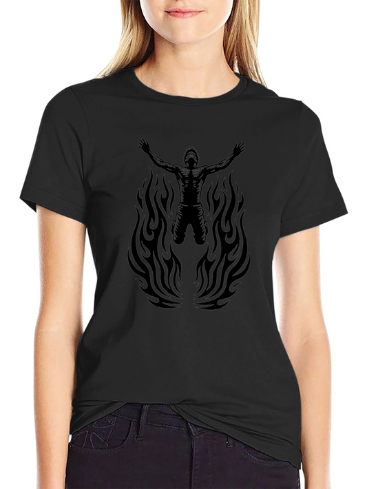 Flaming Prayer Graphic Tee - Black