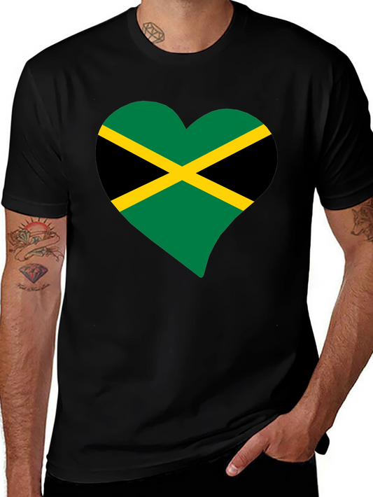 Jamaica Flag Heart T-Shirt