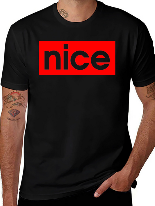Nice Graphic T-Shirt - Black Crew Neck Tee