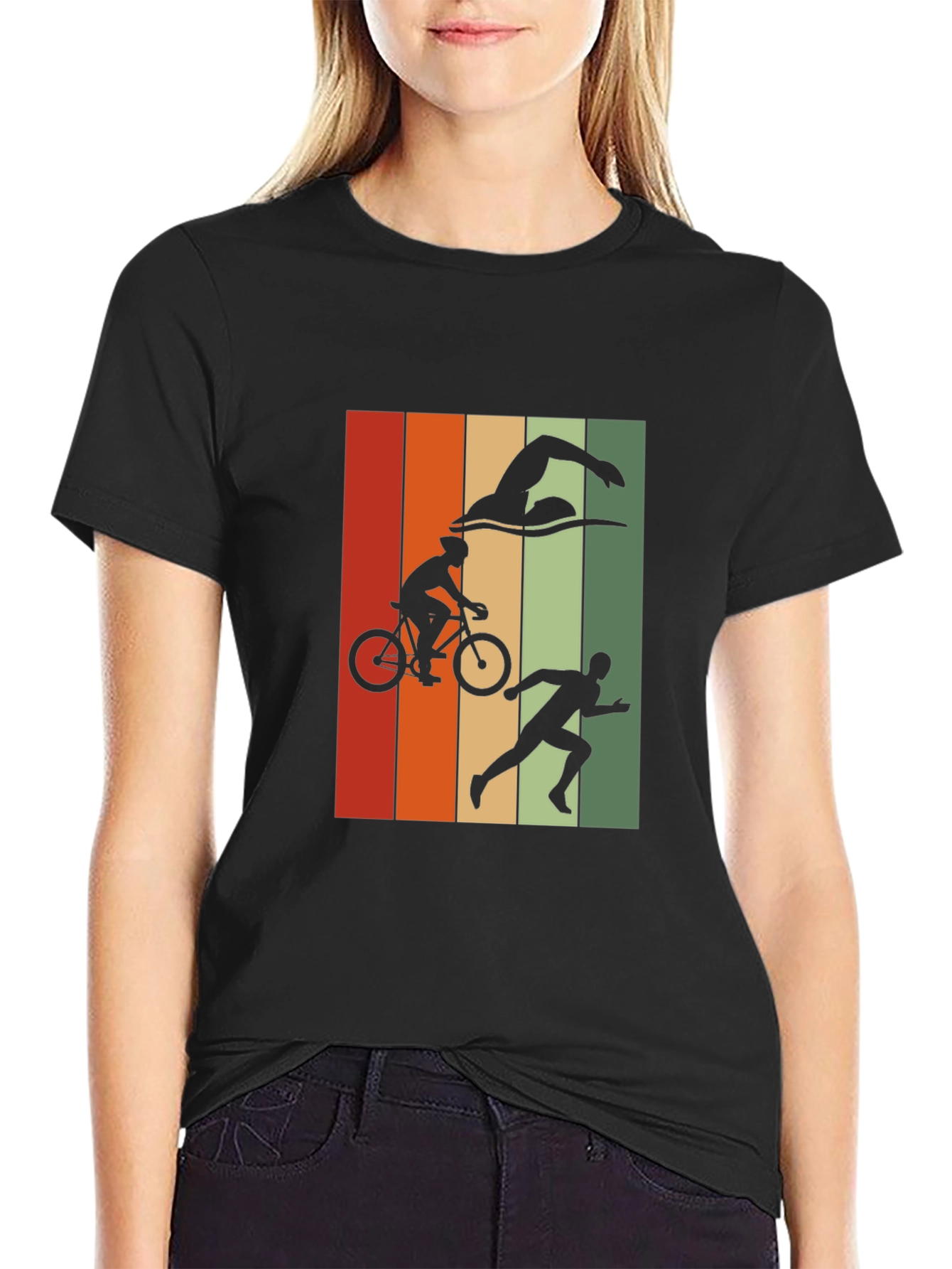 Triathlon Graphic T-Shirt - Black