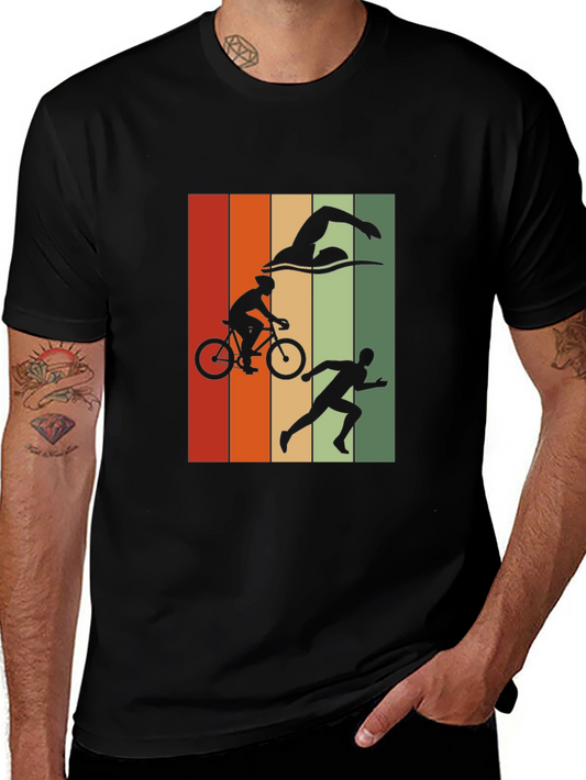 Triathlon Graphic T-Shirt - Black