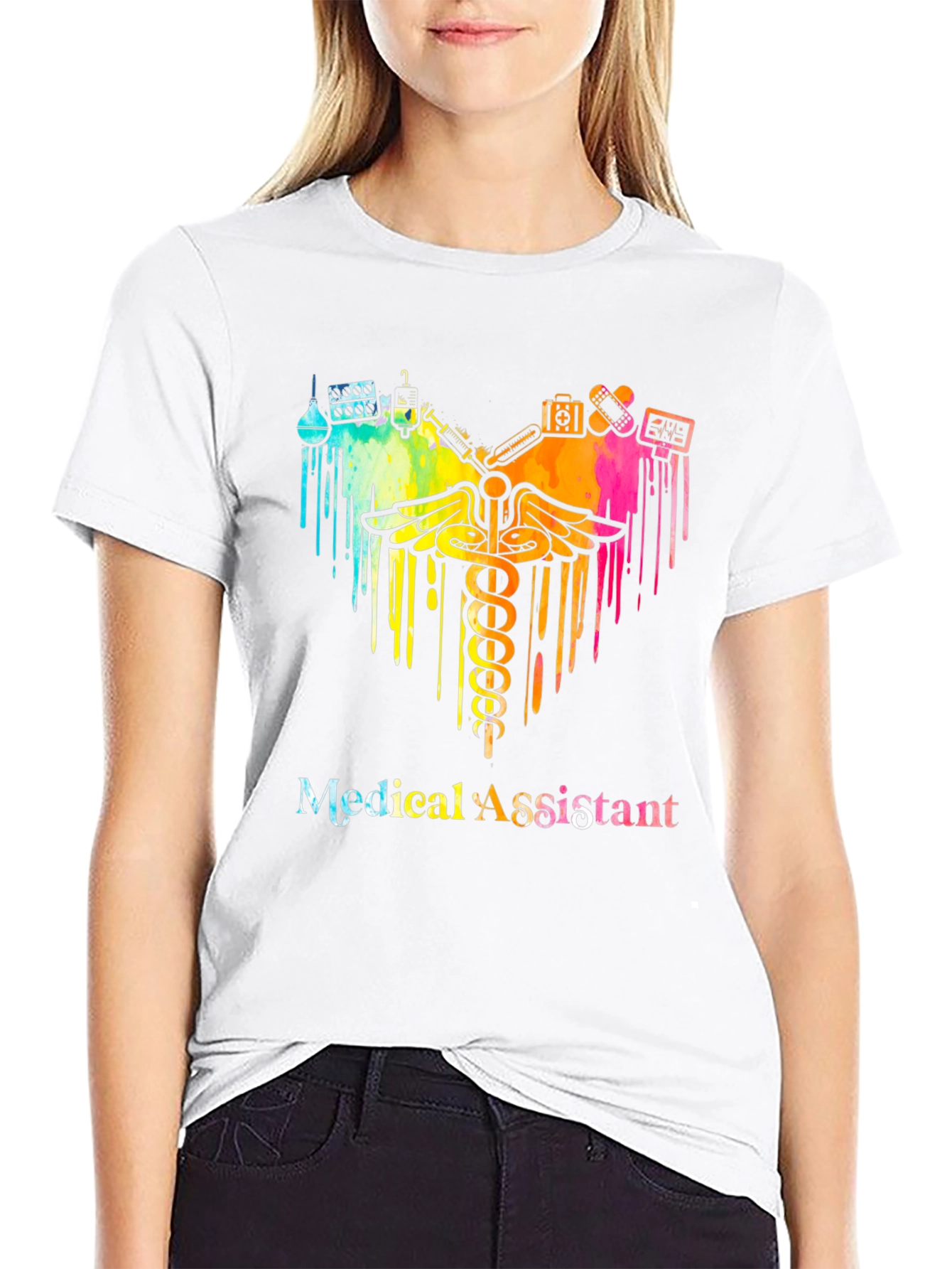 Medical Assistant Rainbow Graphic T-Shirt