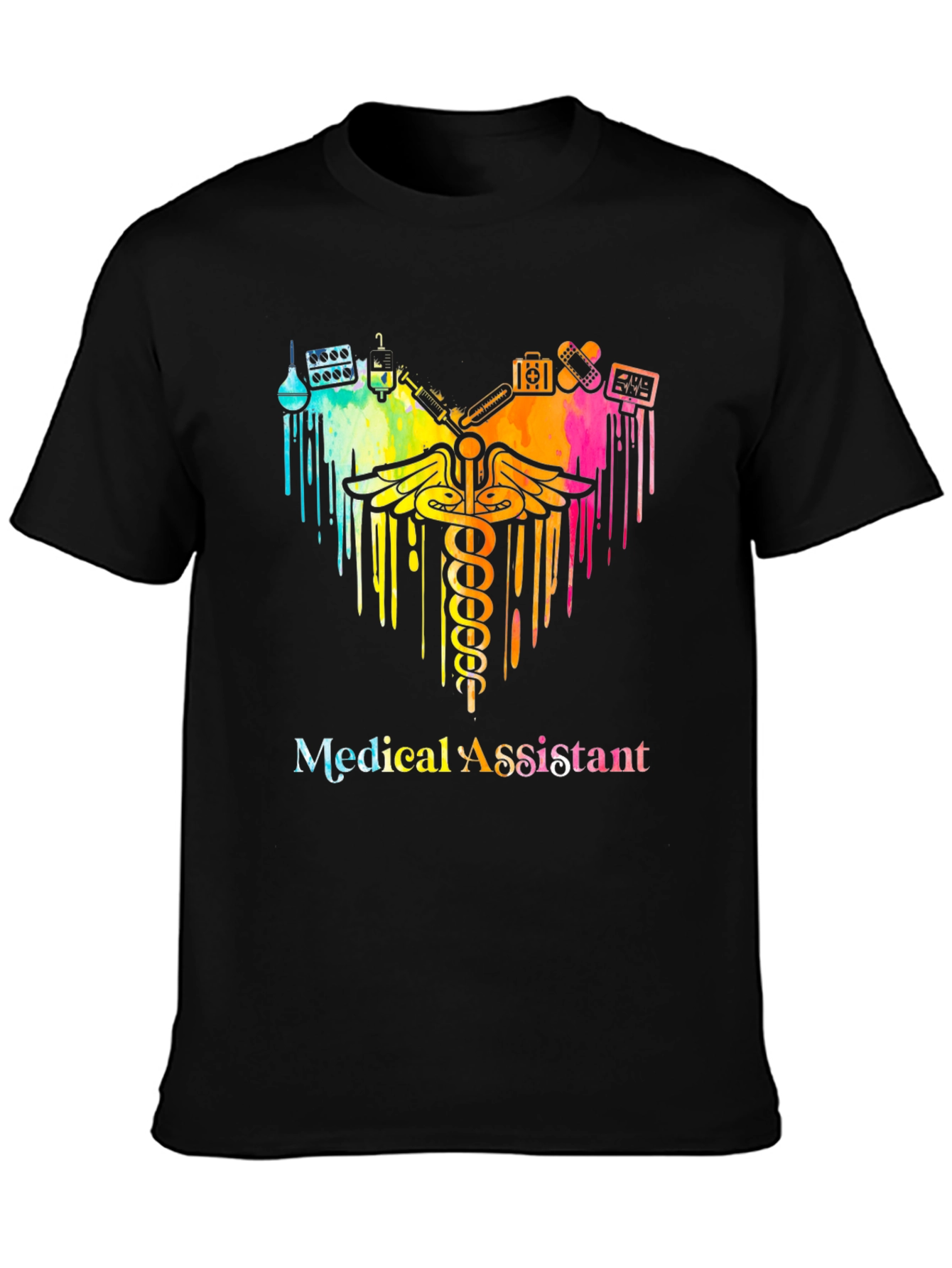 Medical Assistant Rainbow Graphic T-Shirt