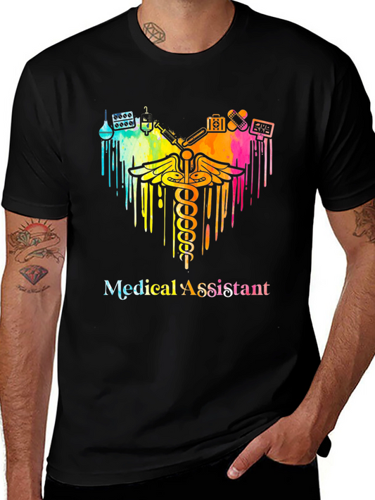 Medical Assistant Rainbow Graphic T-Shirt