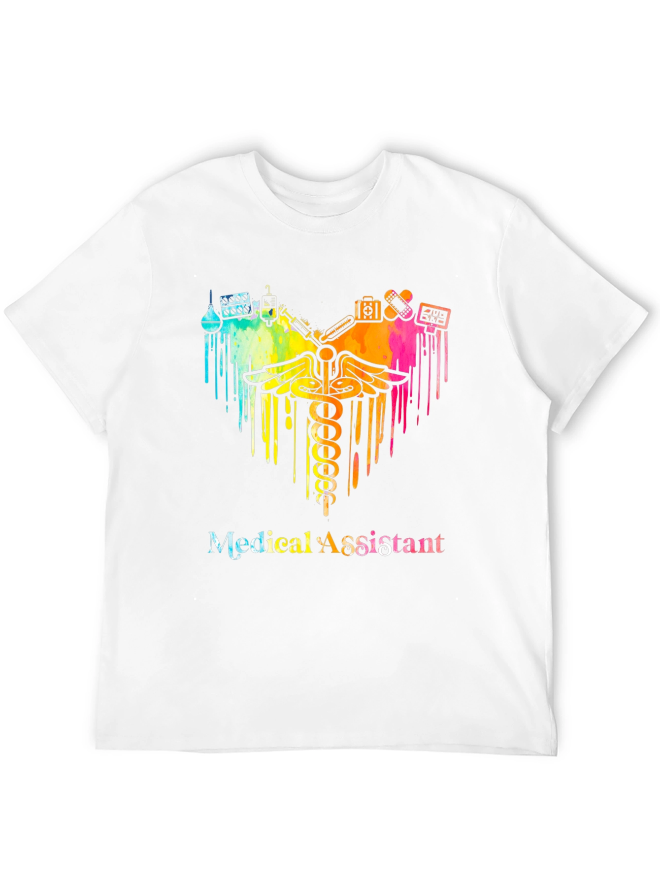 Medical Assistant Rainbow Graphic T-Shirt