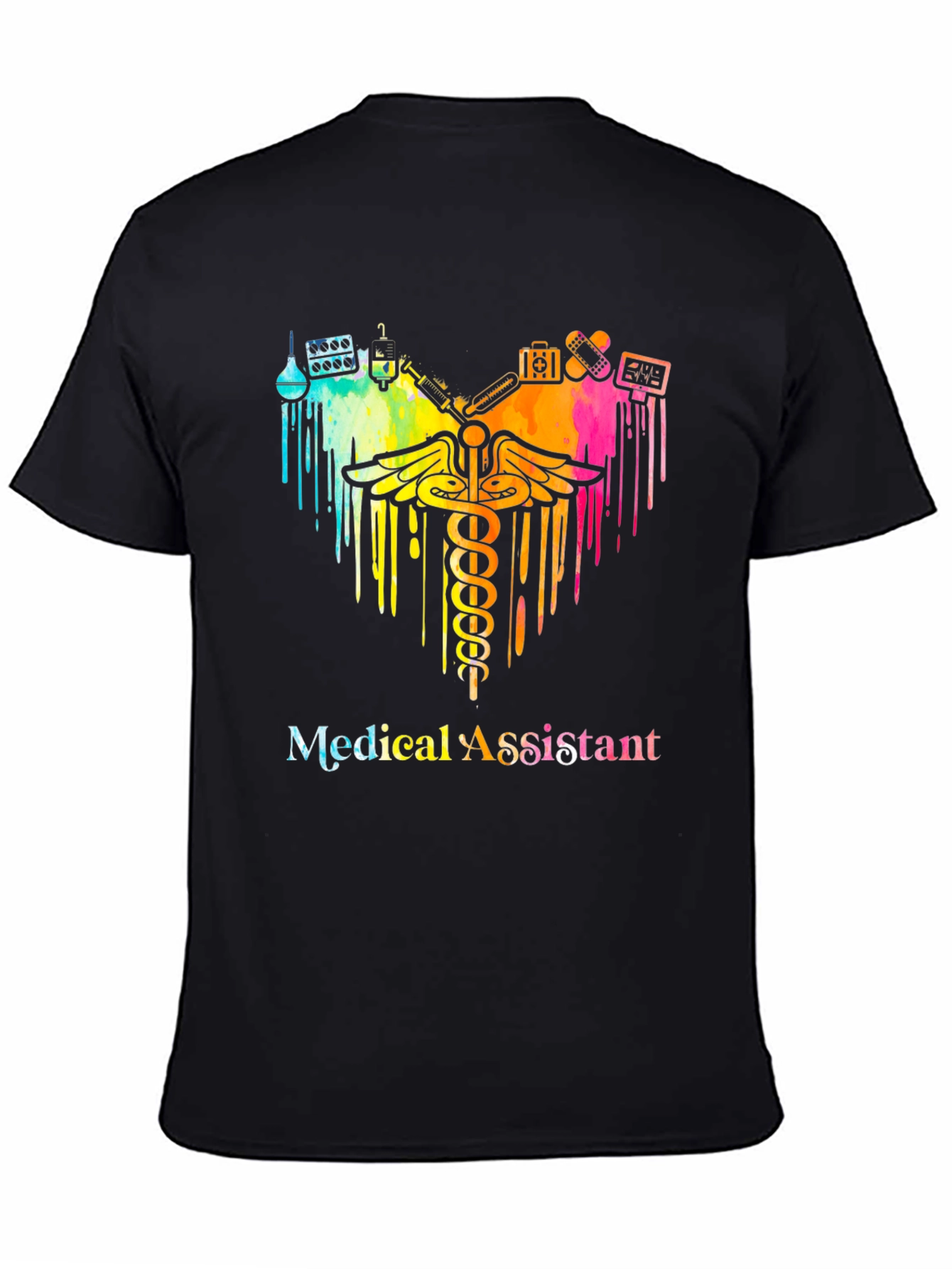 Medical Assistant Rainbow Graphic T-Shirt