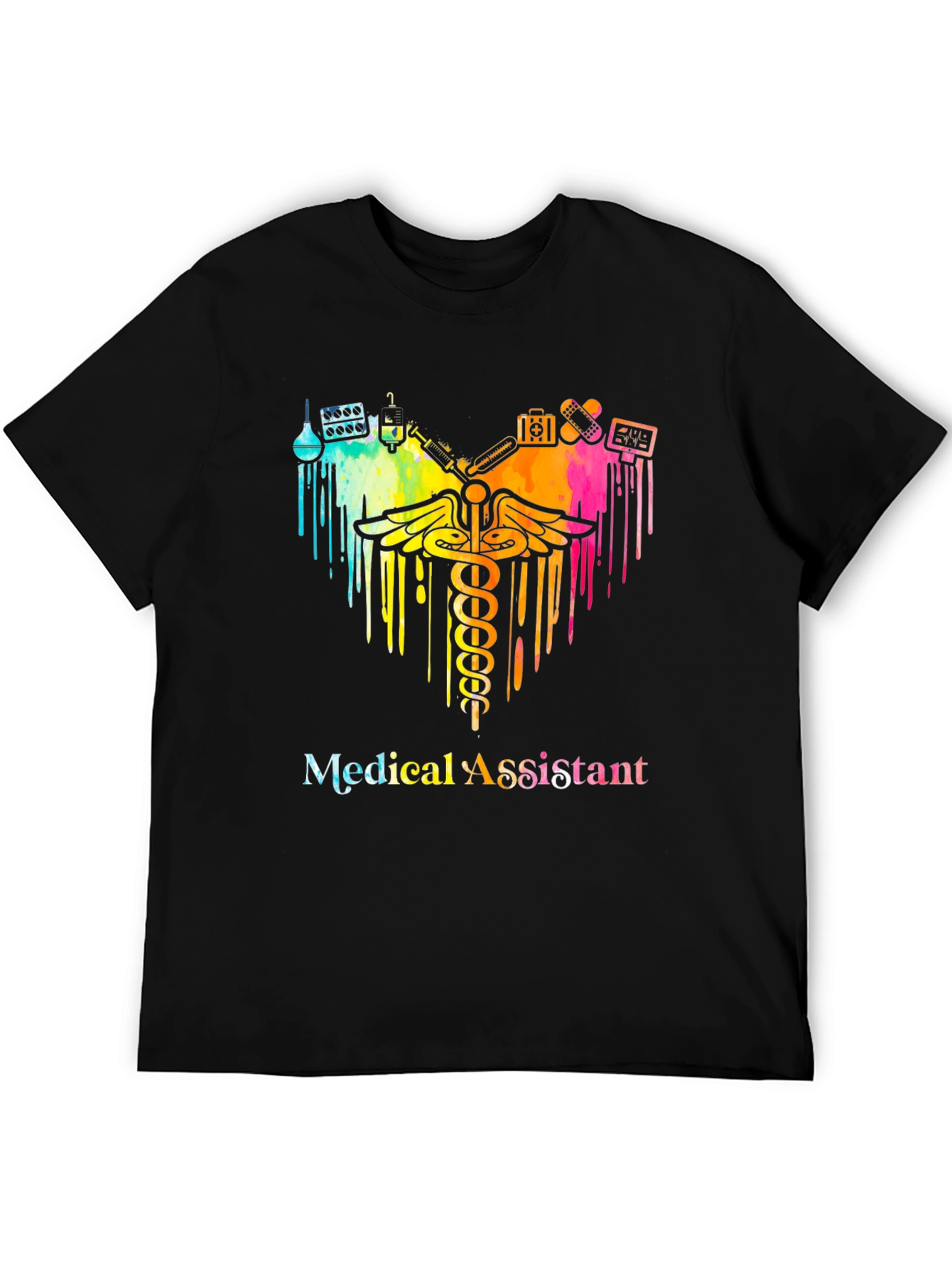 Medical Assistant Rainbow Graphic T-Shirt