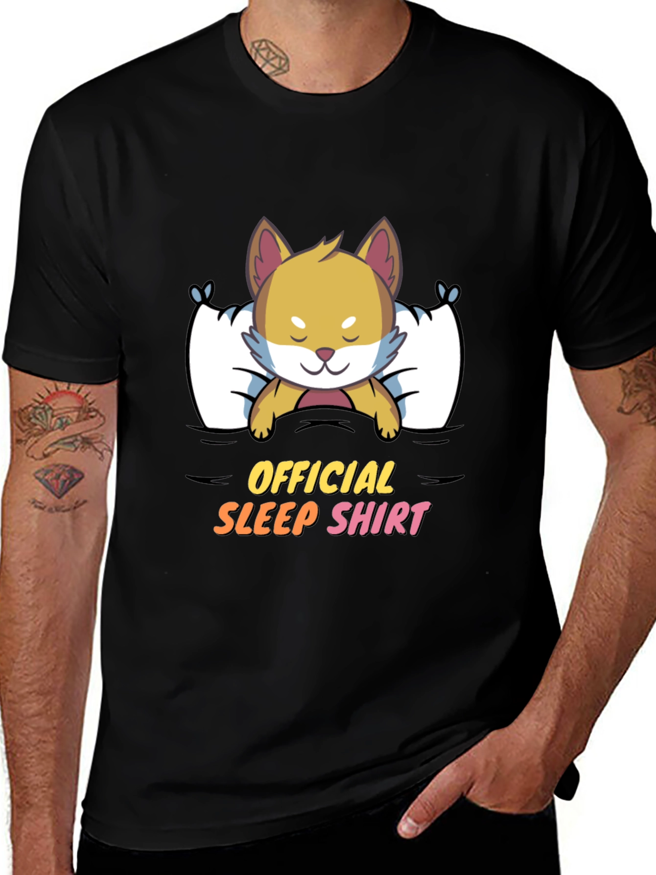 Cute Dog Official Sleep Shirt Black T-Shirt