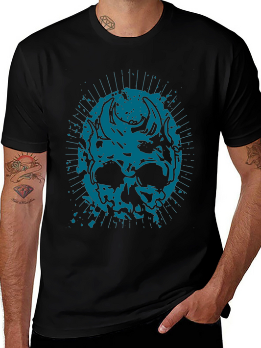 Skull Graphic Print Black T-Shirt