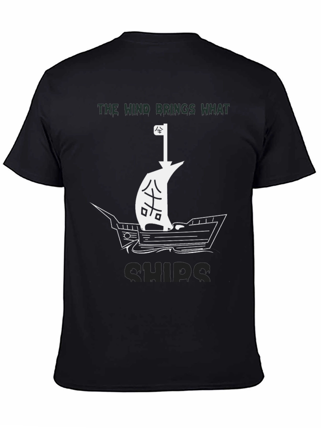 The Wind Brings Ships Black Graphic Tee