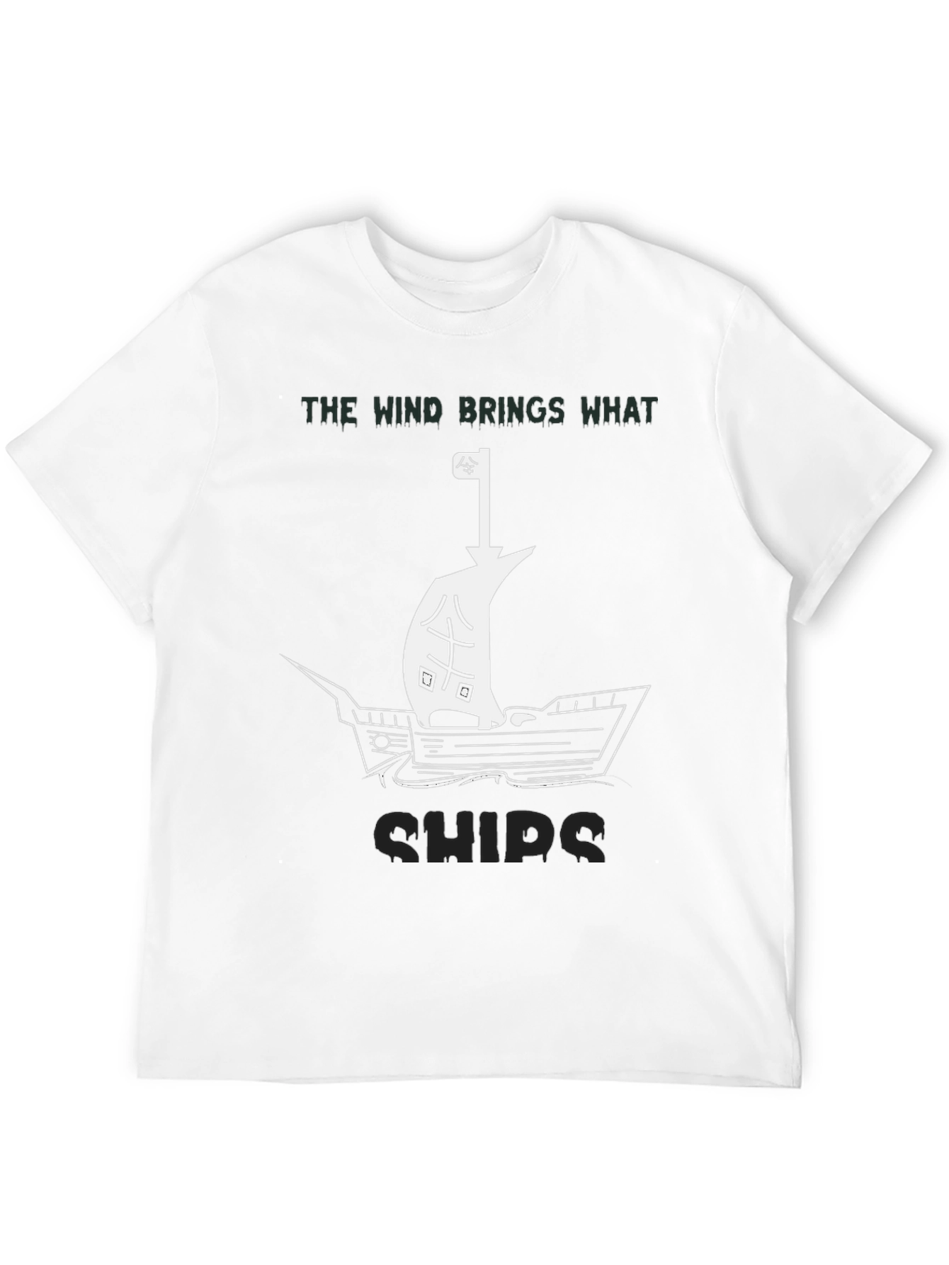 The Wind Brings Ships Black Graphic Tee