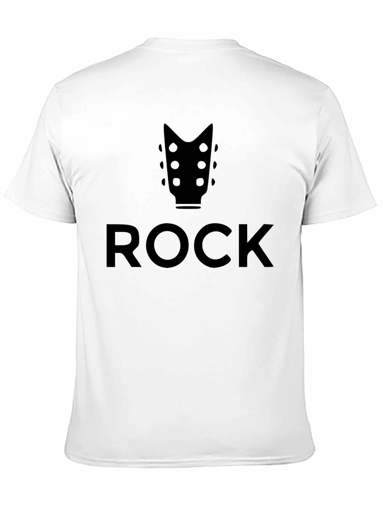 Rock Music Graphic Tee - Black Guitar Headstock T-Shirt