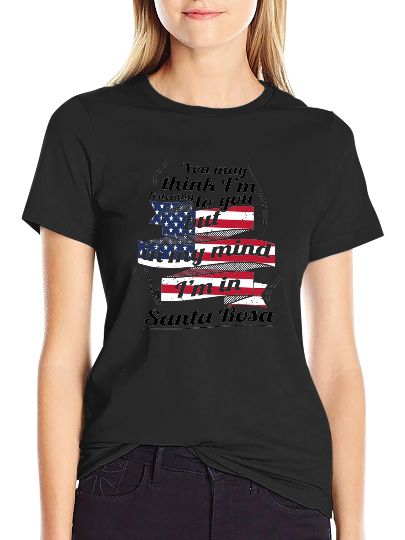 Santa Rosa Mind USA Flag Graphic Tee