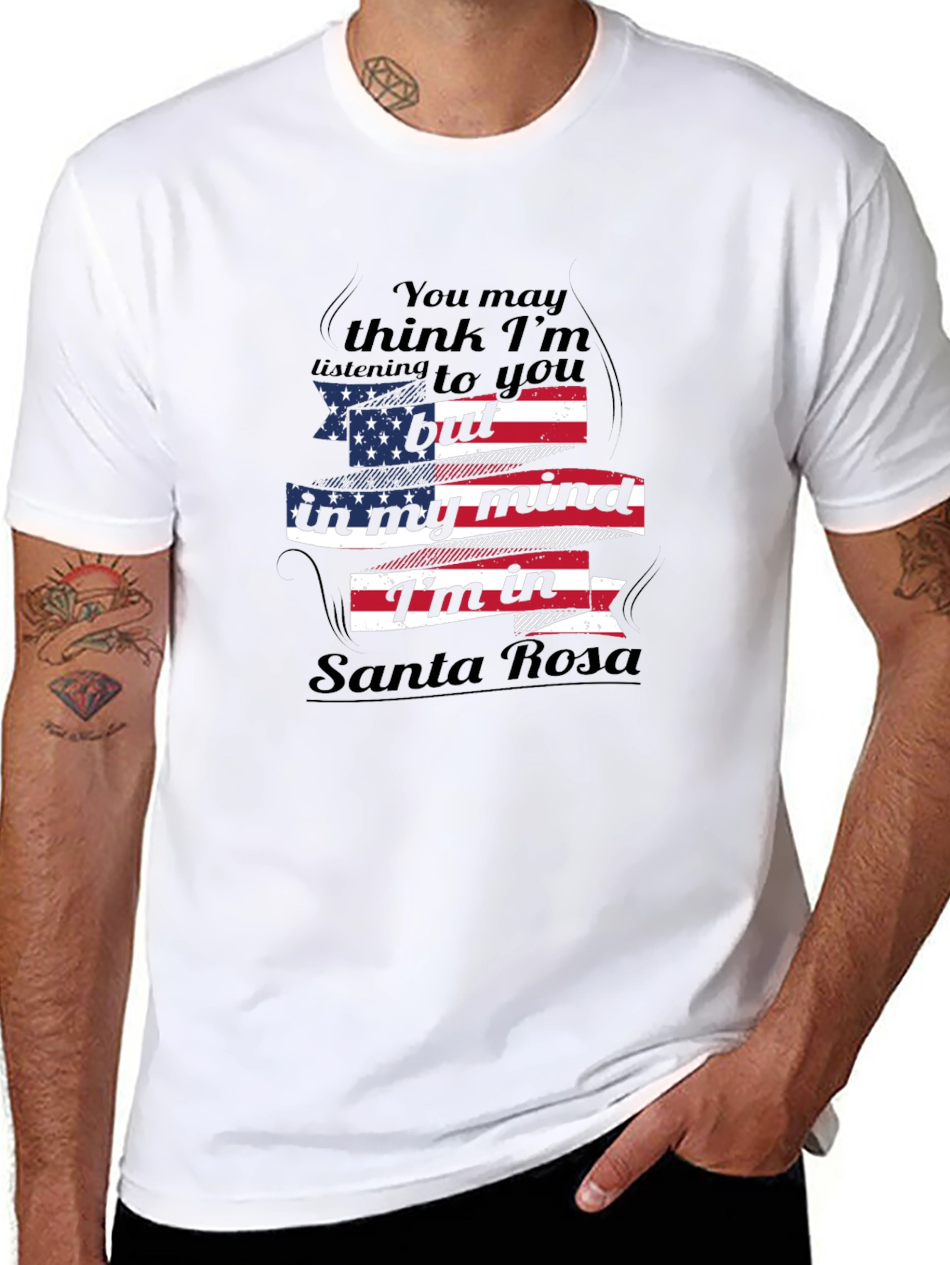 Santa Rosa Mind USA Flag Graphic Tee
