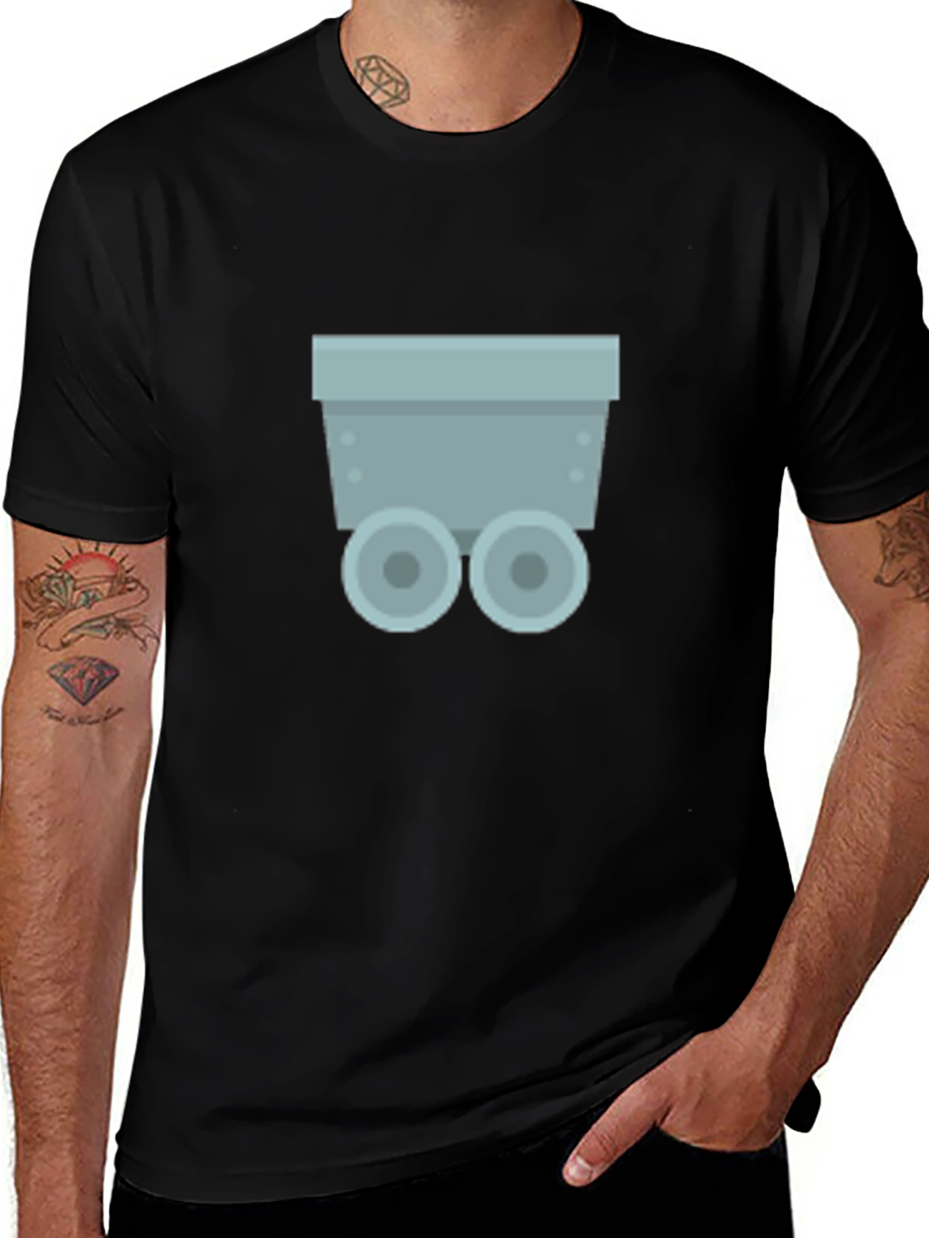 Minecart Graphic Tee - Black Crewneck