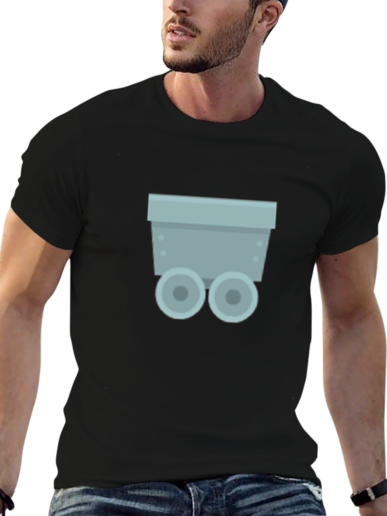 Minecart Graphic Tee - Black Crewneck