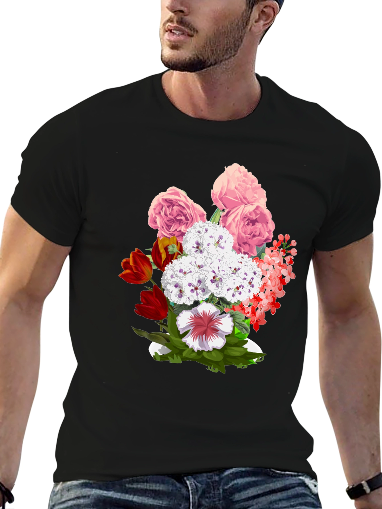 Floral Bouquet Graphic T-Shirt