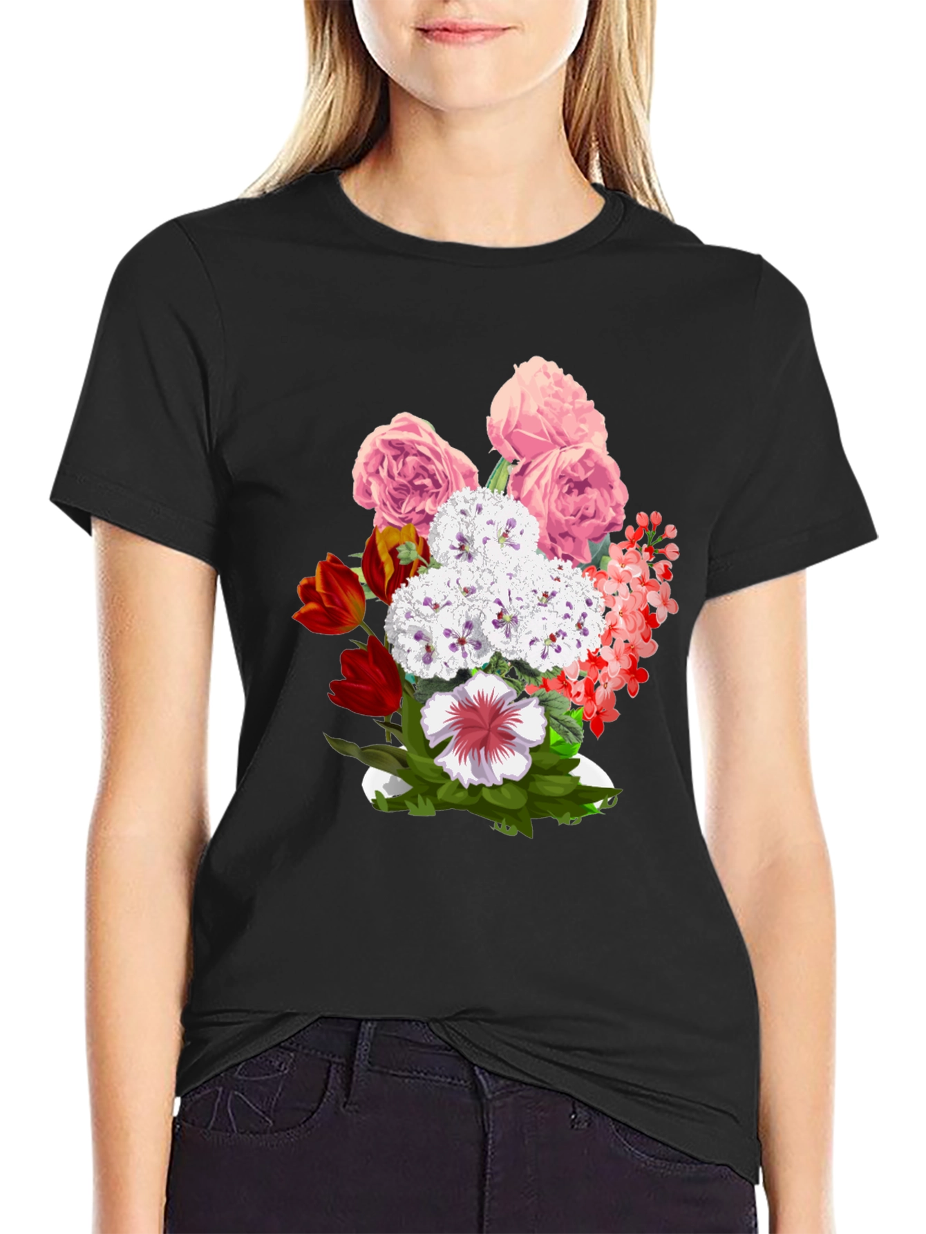 Floral Bouquet Graphic T-Shirt