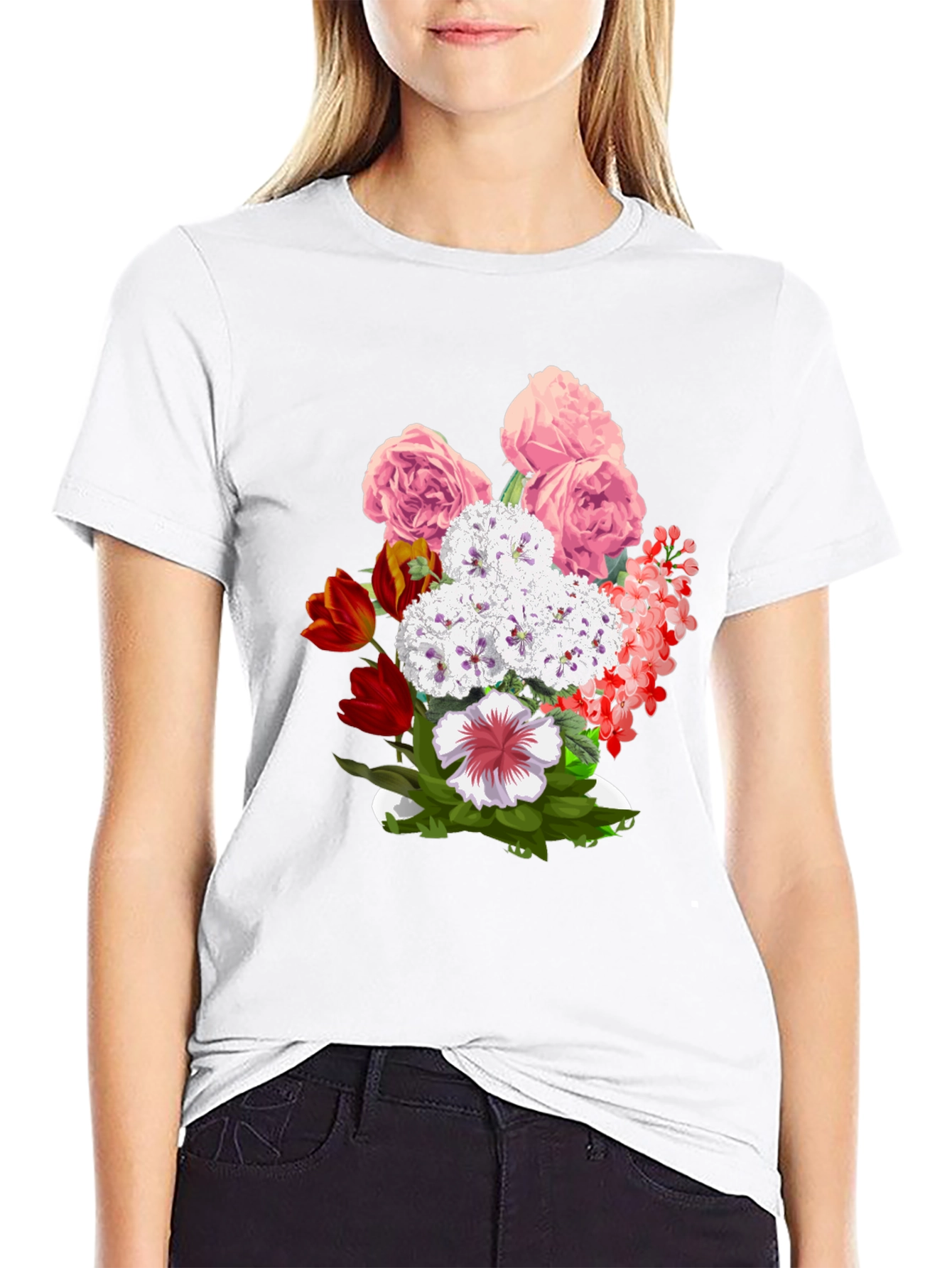 Floral Bouquet Graphic T-Shirt