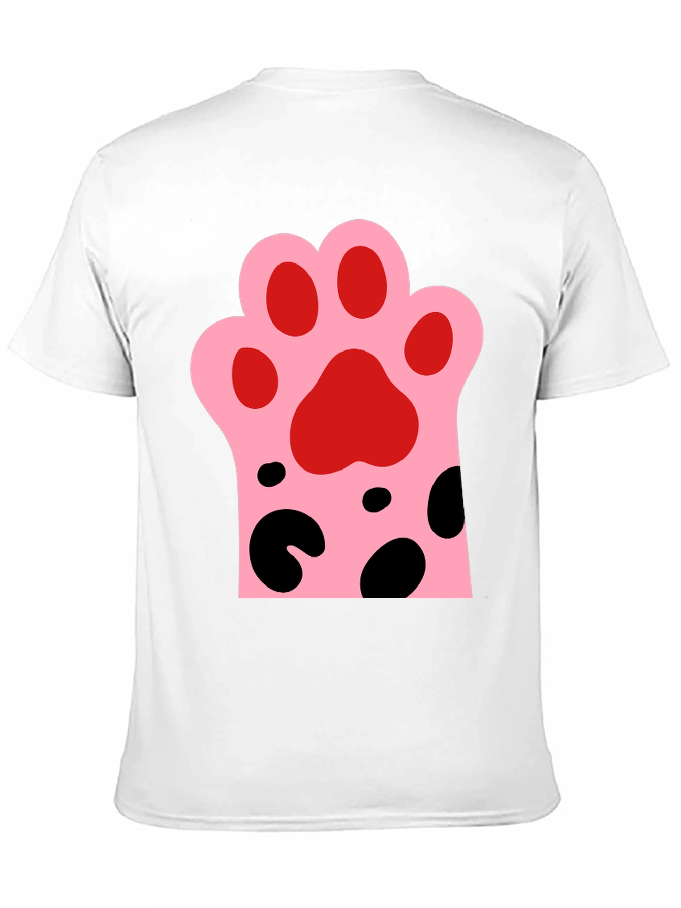 Cute Cat Paw Print Black T-Shirt