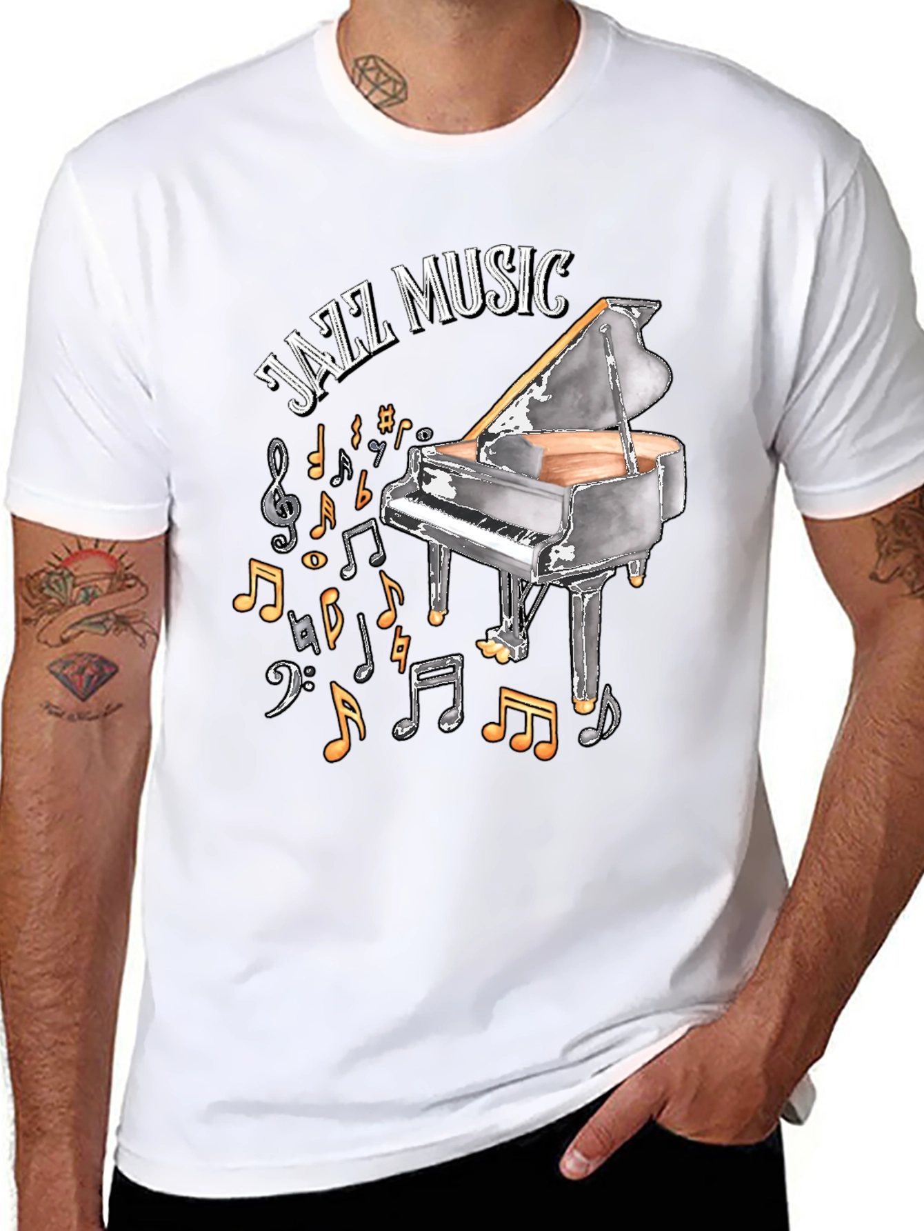 Jazz Music Piano Graphic Tee