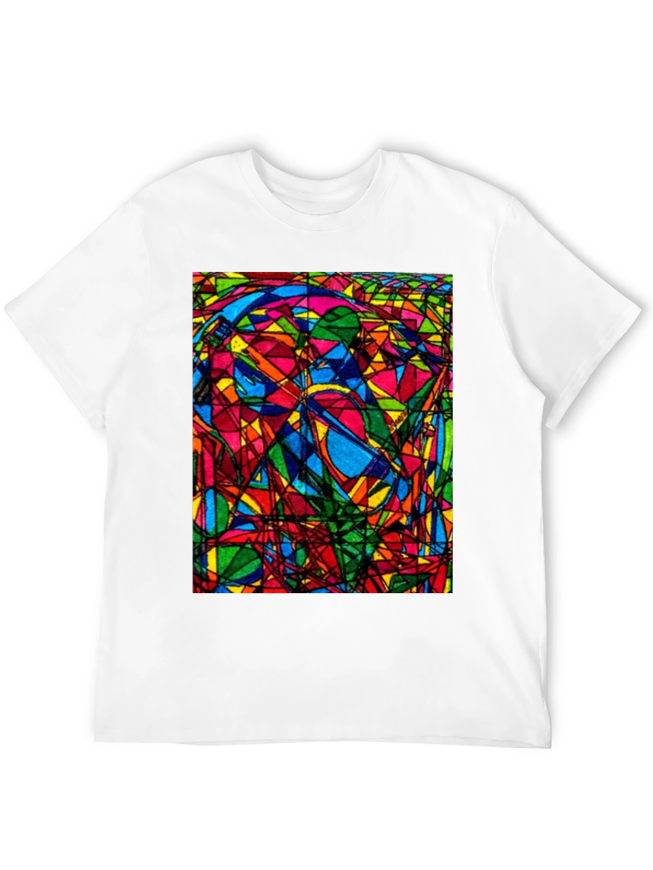 Abstract Geometric Art Print Black T-Shirt