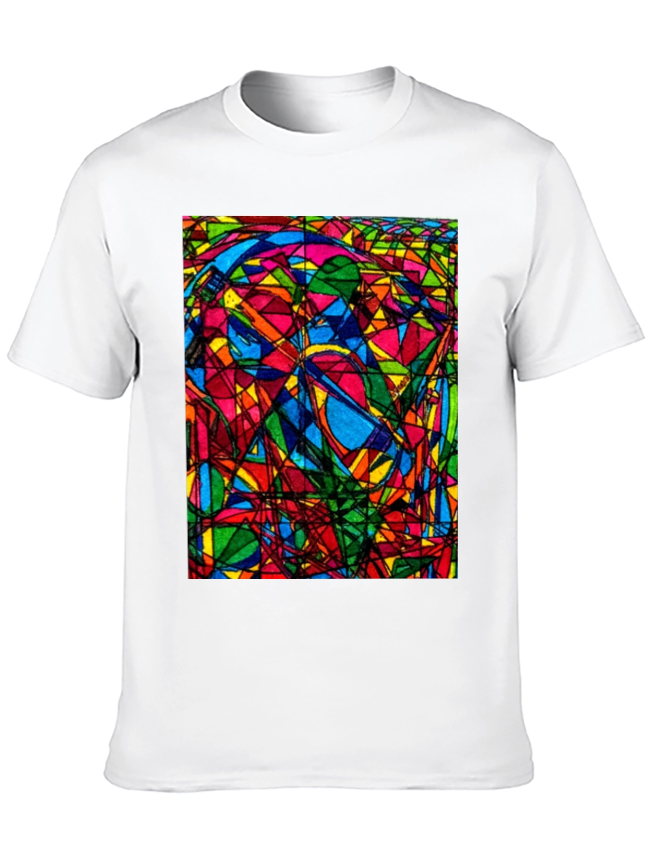 Abstract Geometric Art Print Black T-Shirt