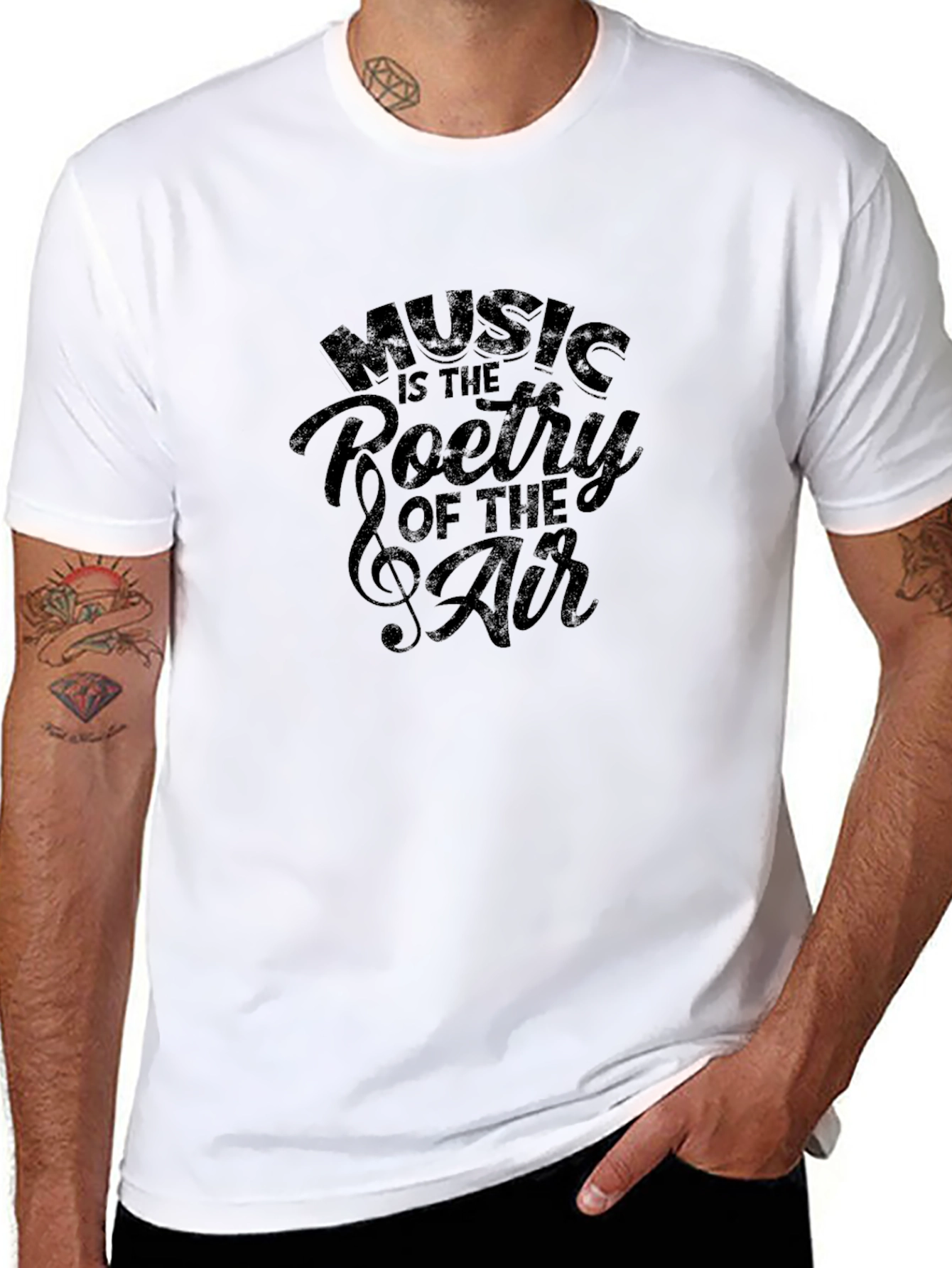 Music Poetry of the Air Black Graphic T-Shirt
