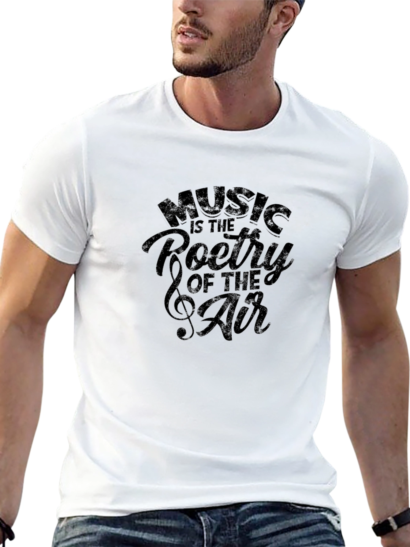 Music Poetry of the Air Black Graphic T-Shirt