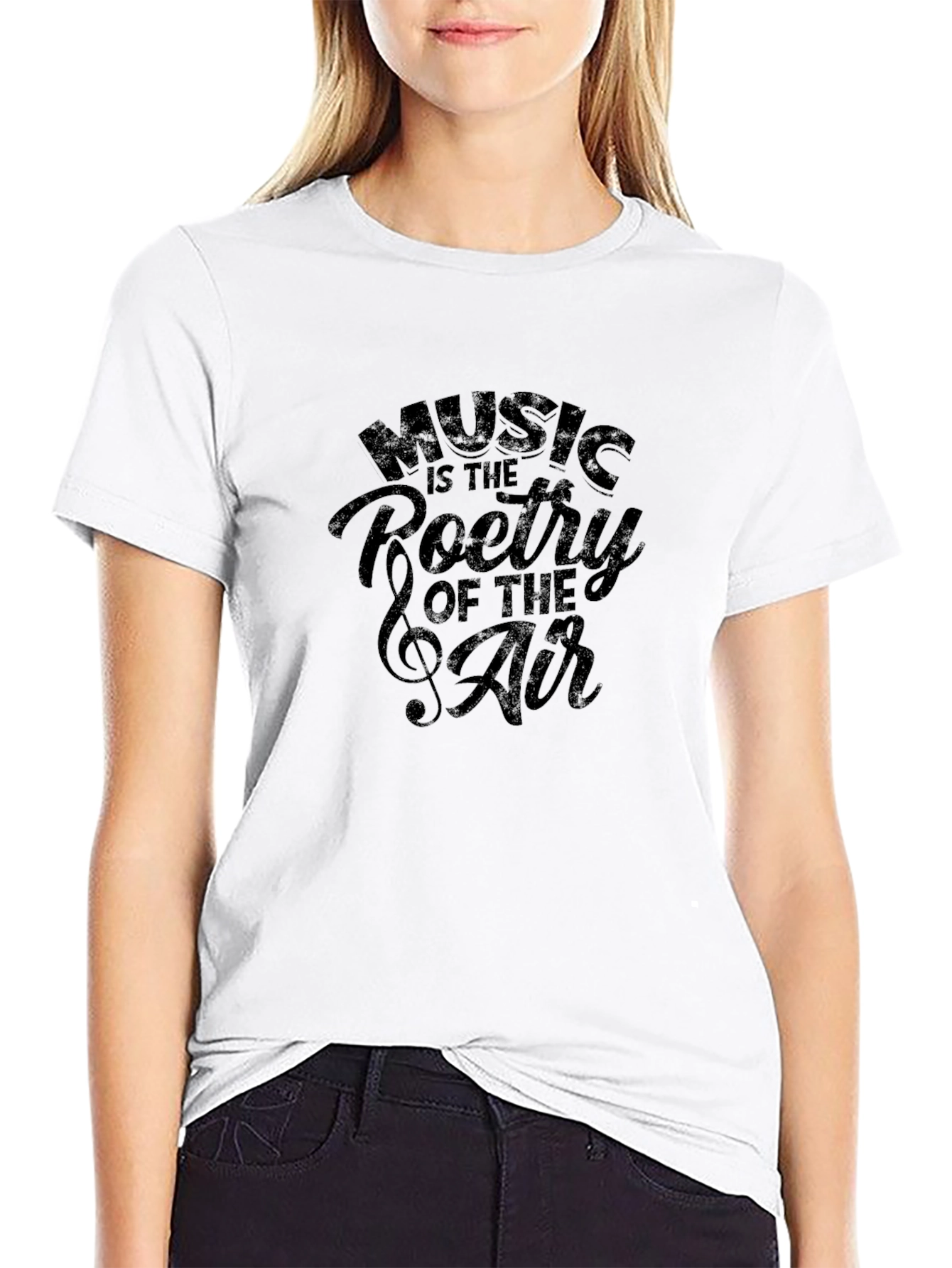 Music Poetry of the Air Black Graphic T-Shirt