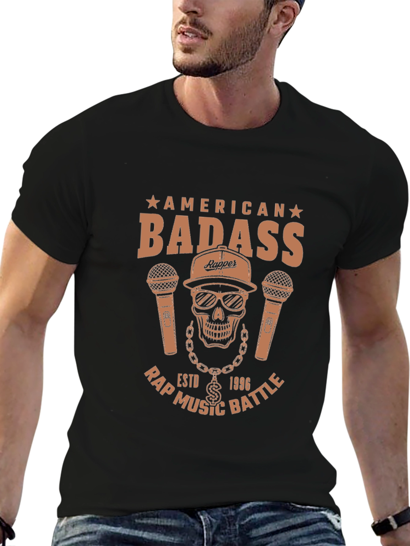 American Badass Rap Music Battle T-Shirt