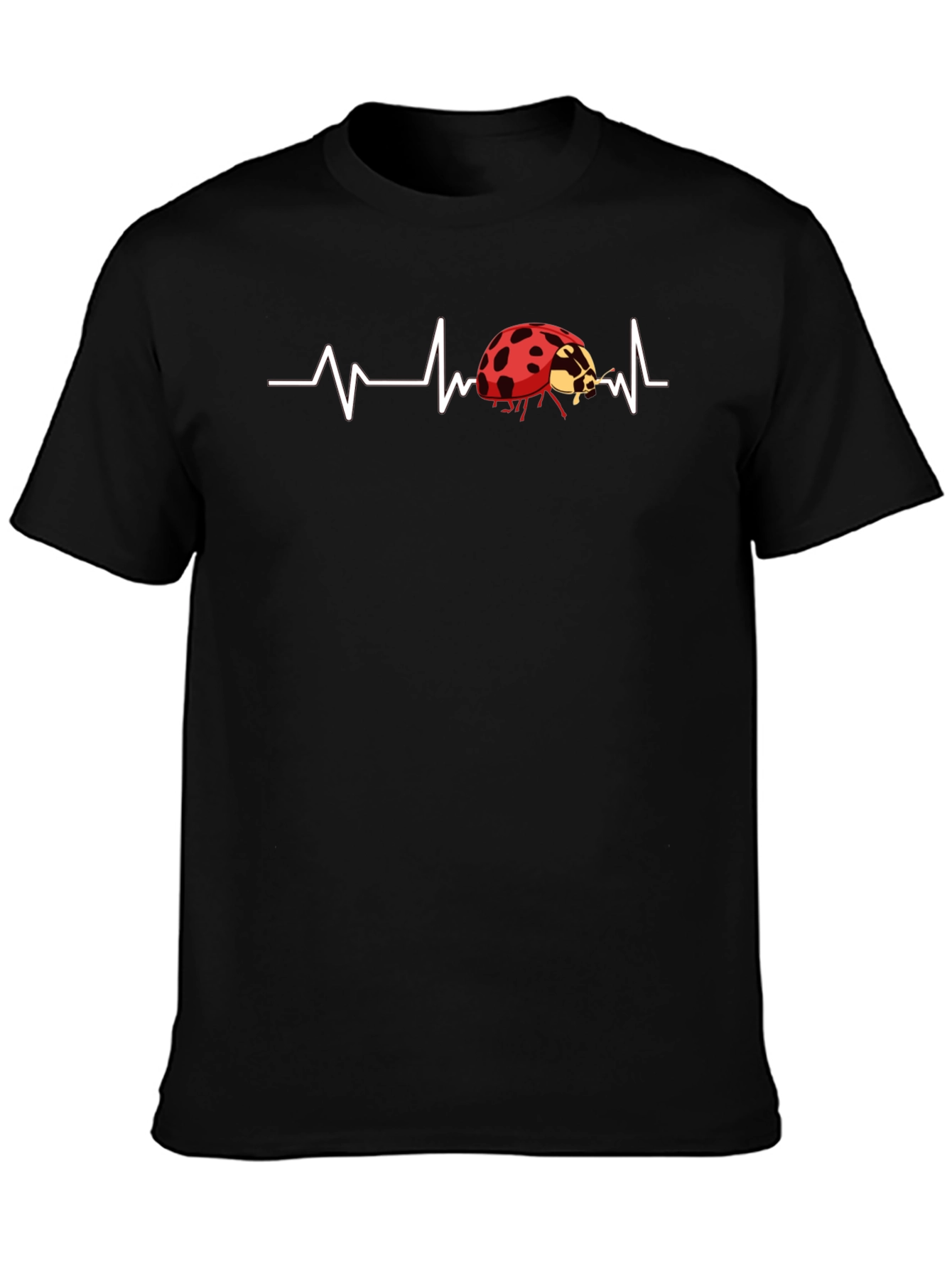 Ladybug Heartbeat T-Shirt - Black